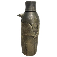 1980s Towle Patinated Tuxedo Penguin Silverplated Shaker Cocktail Mixer