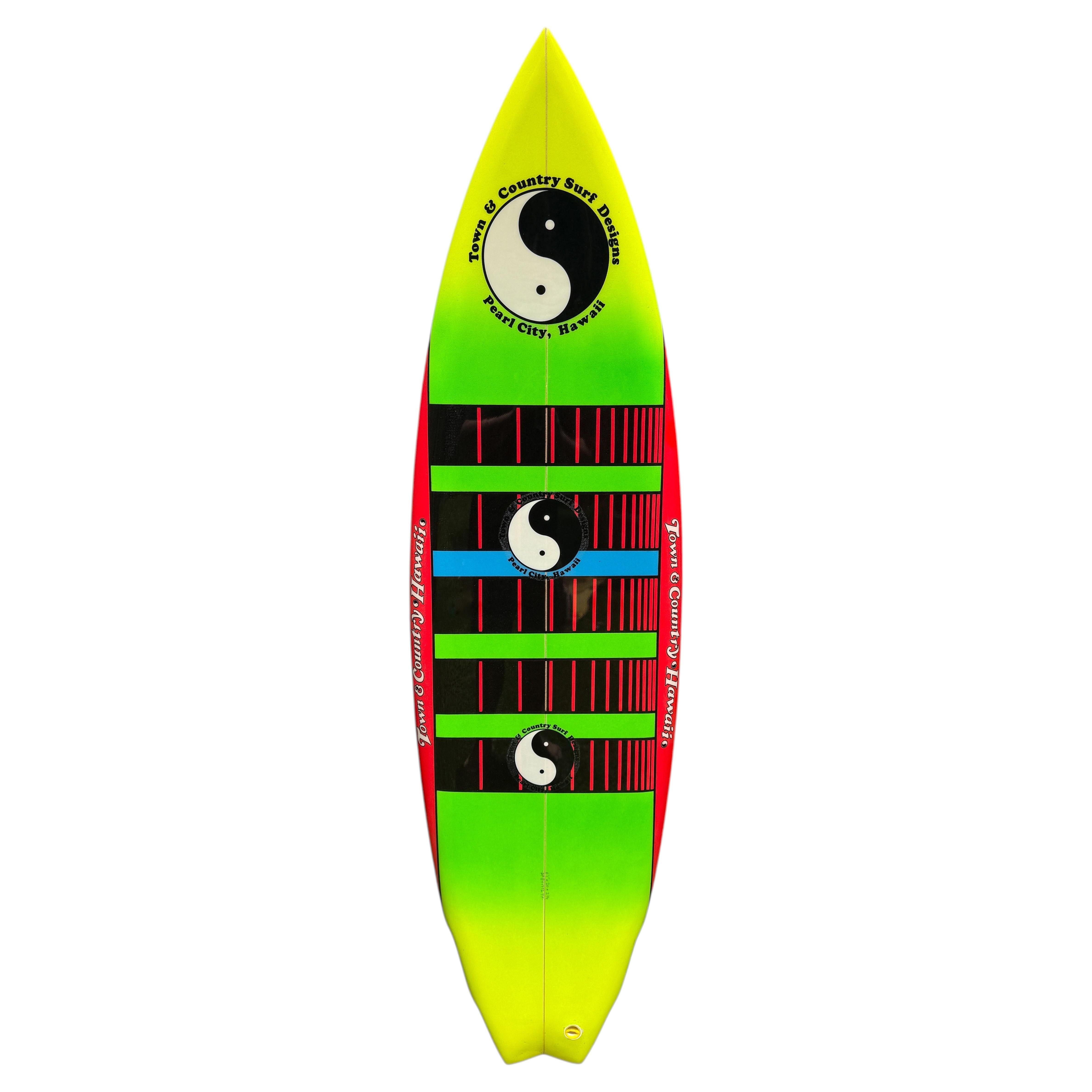 1980s Town and Country surfboard by Dennis Pang For Sale at 1stDibs