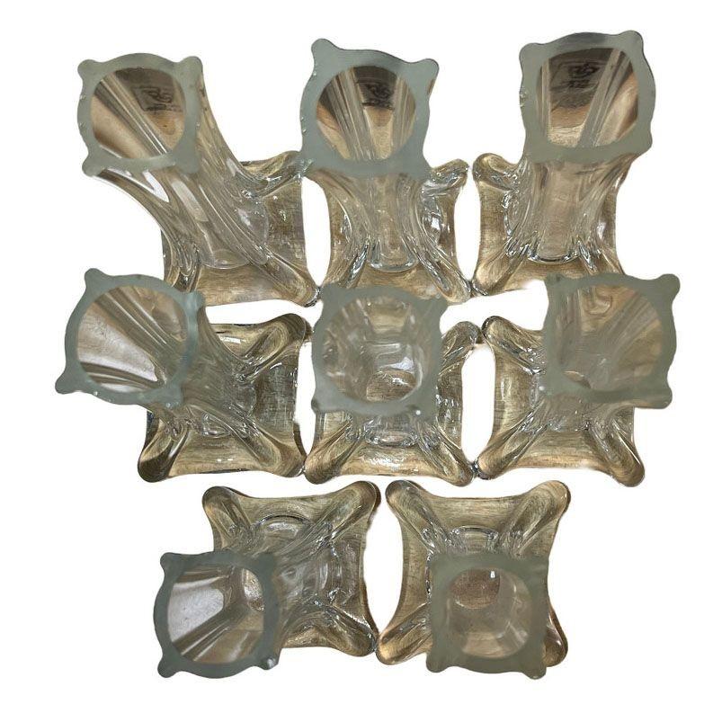 Vaso a bocciolo di vetro artistico trasparente degli anni '80 di Royal Art Glass, set di 10 pezzi in vendita 5