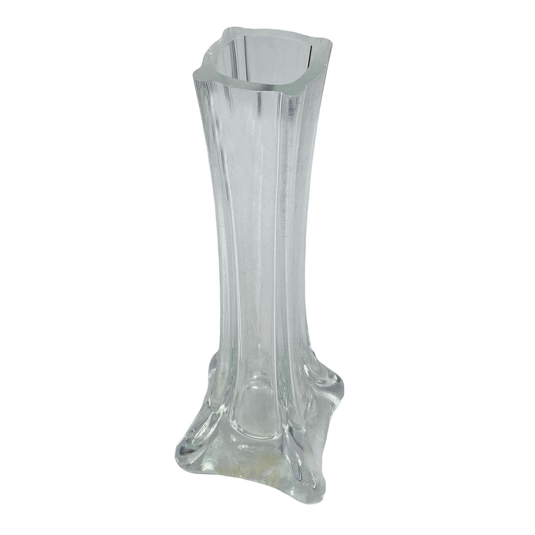 Postmoderno Vaso a bocciolo di vetro artistico trasparente degli anni '80 di Royal Art Glass, set di 10 pezzi in vendita