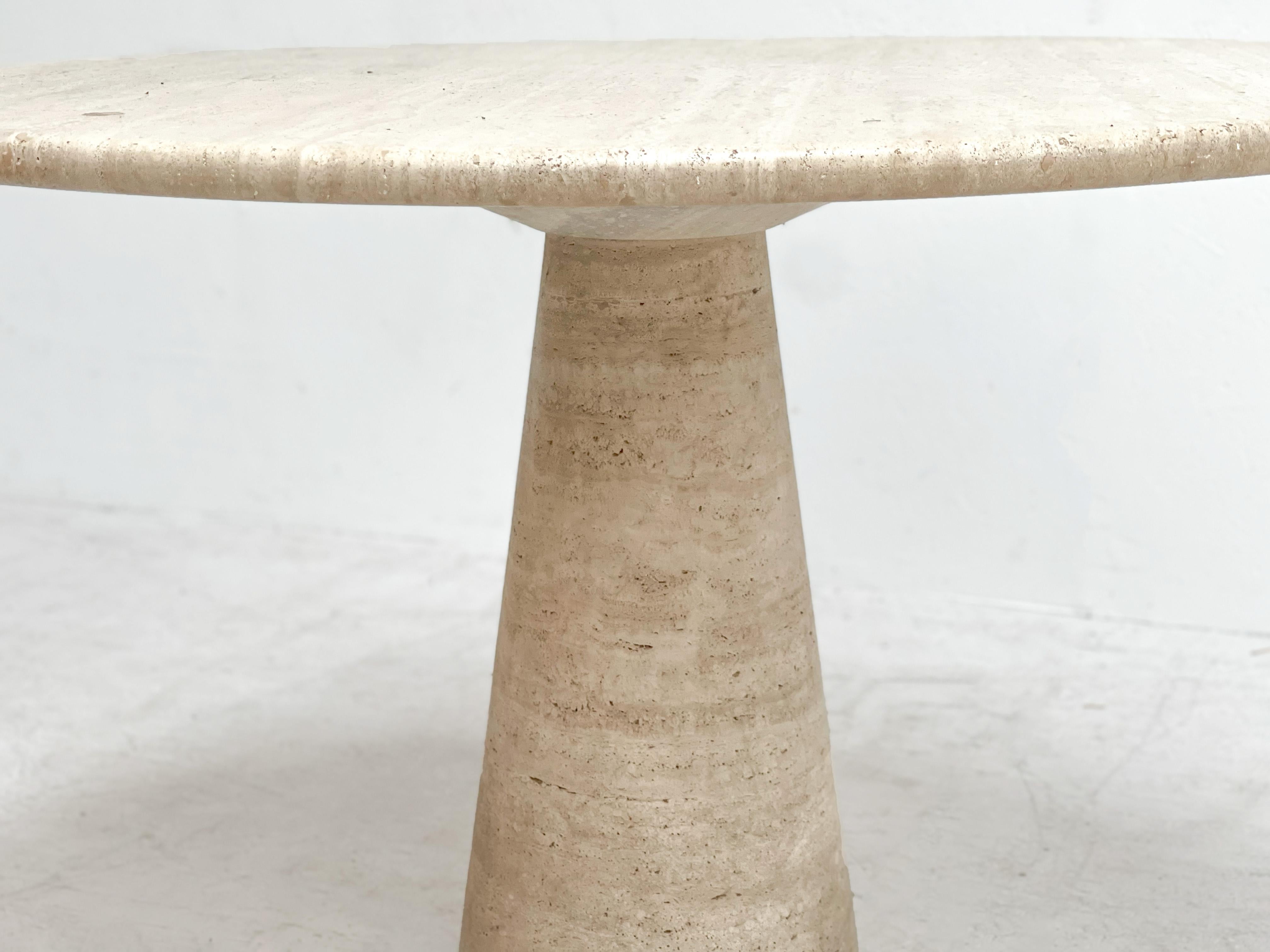 Italian 1980's Travertine Dining Table by Angelo Mangiarotti