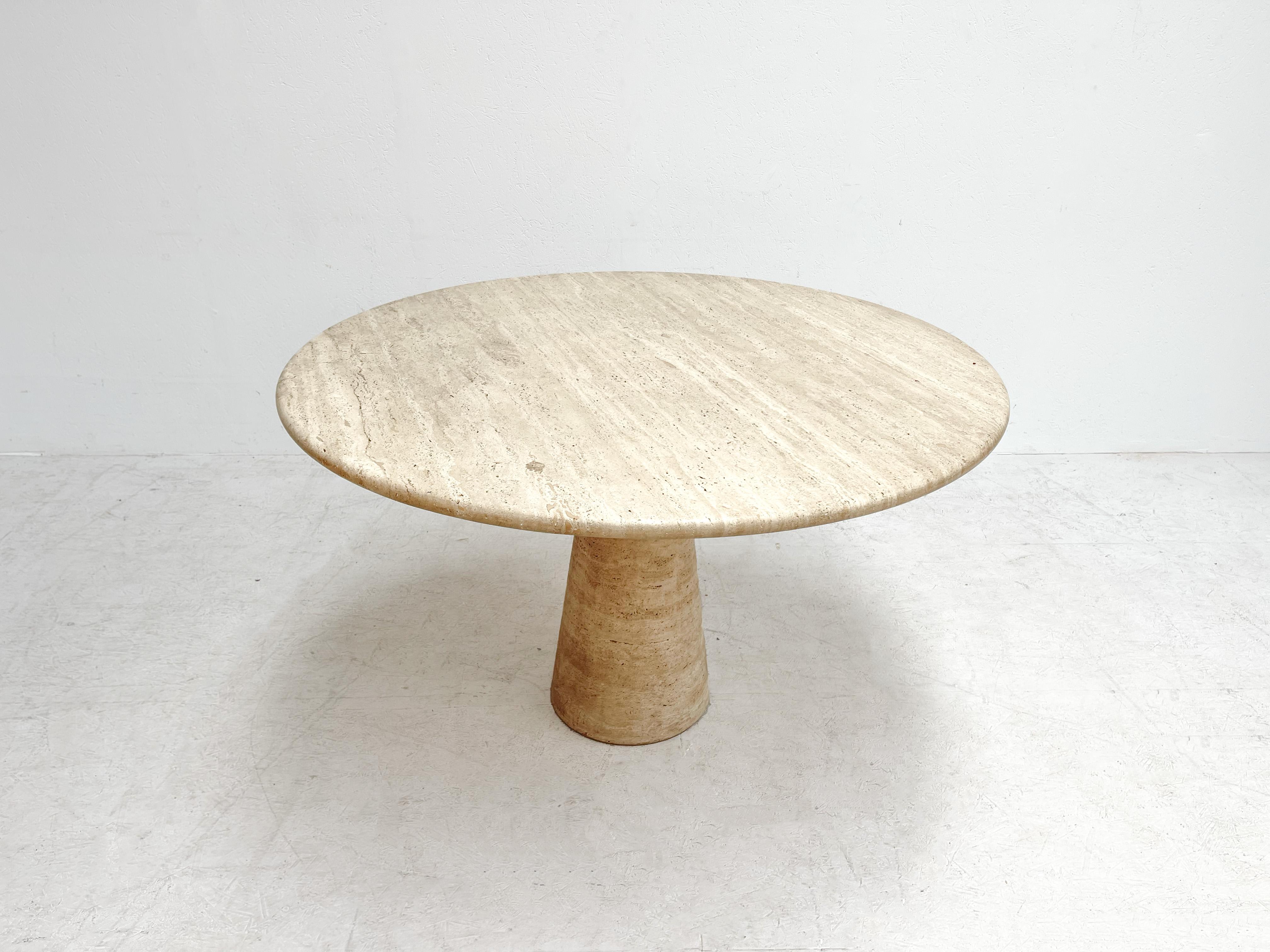Late 20th Century 1980's Travertine Dining Table by Angelo Mangiarotti
