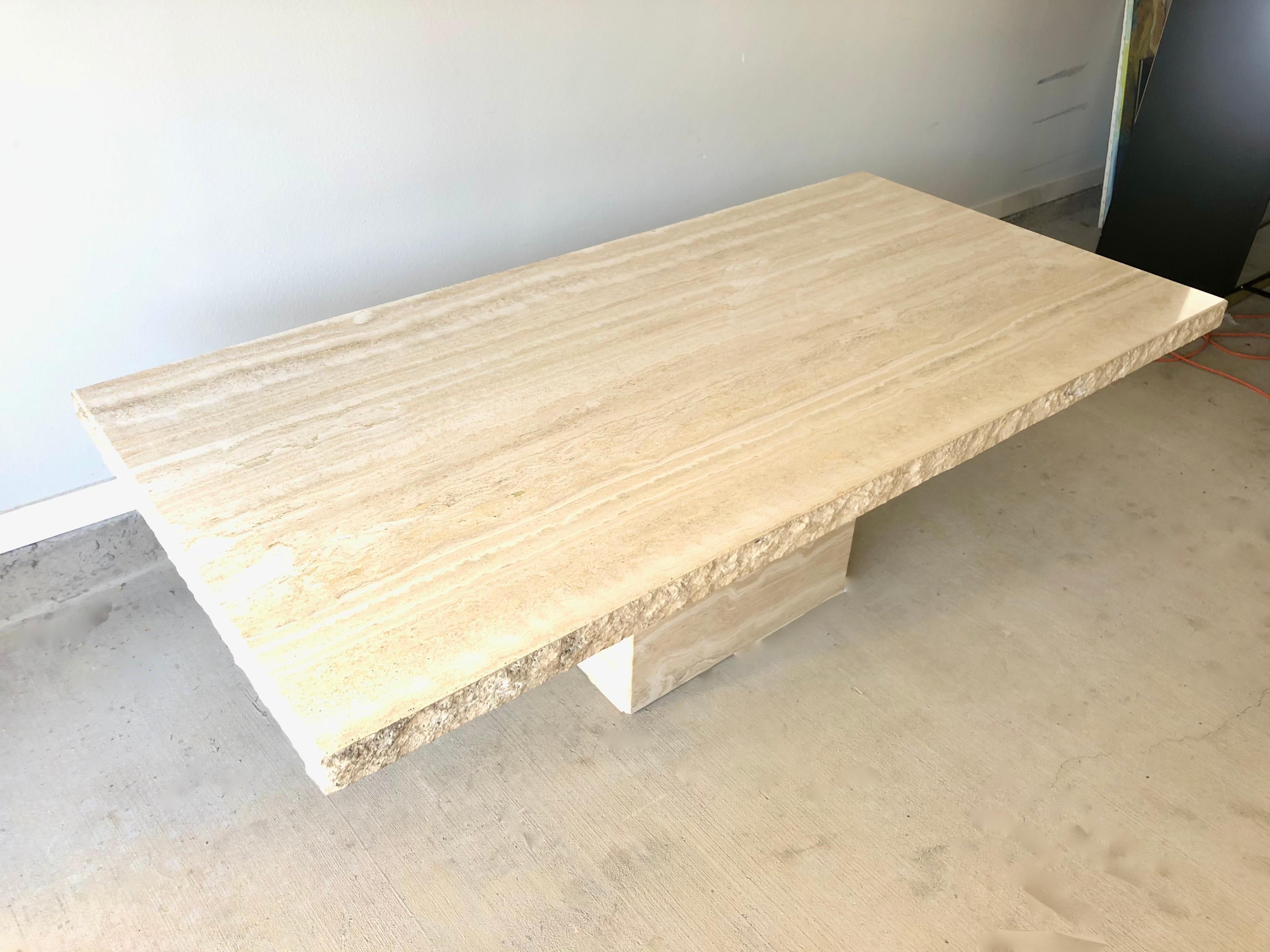 1980s Travertine Dining Table 3