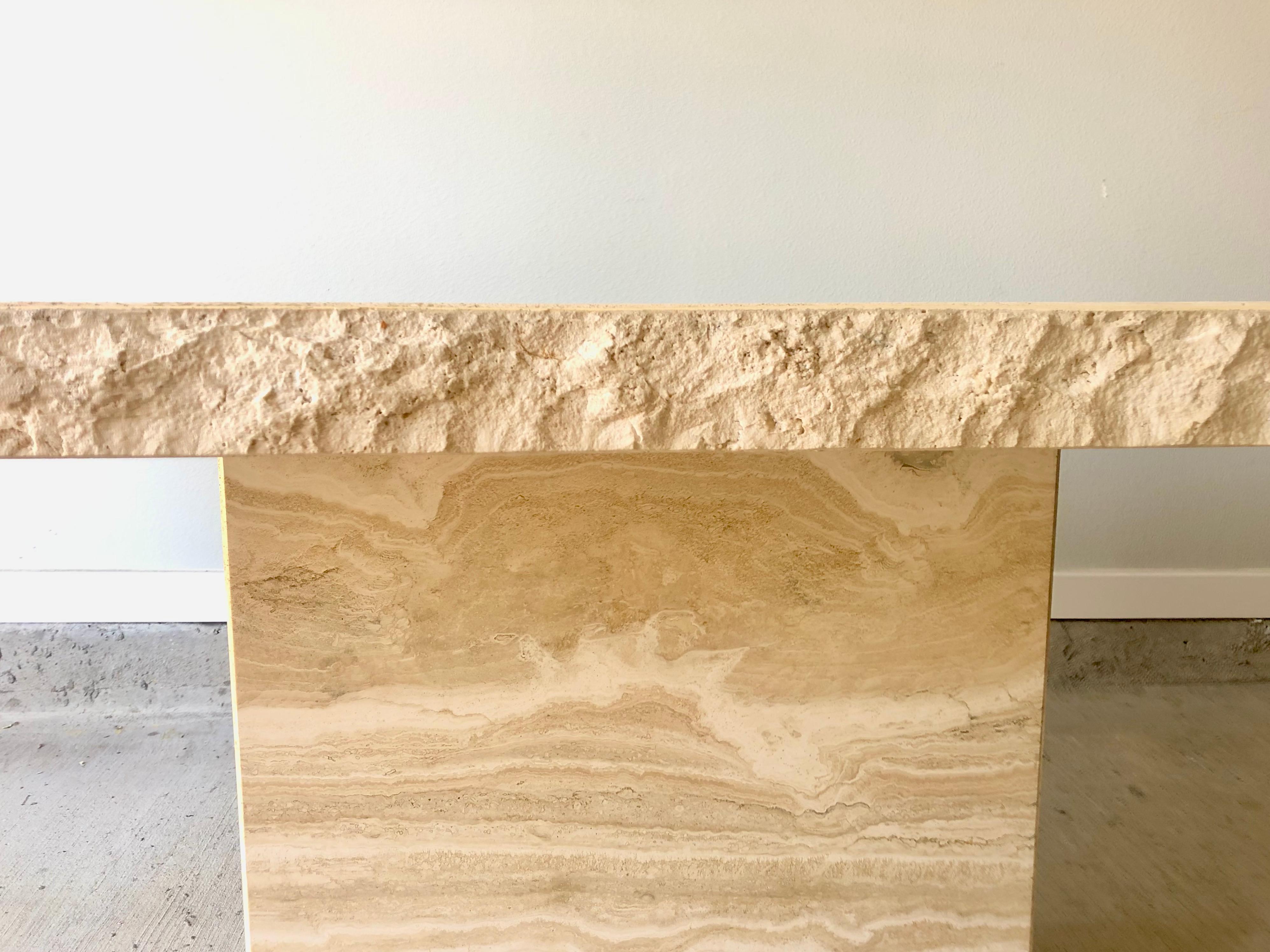 1980s Travertine Dining Table 4