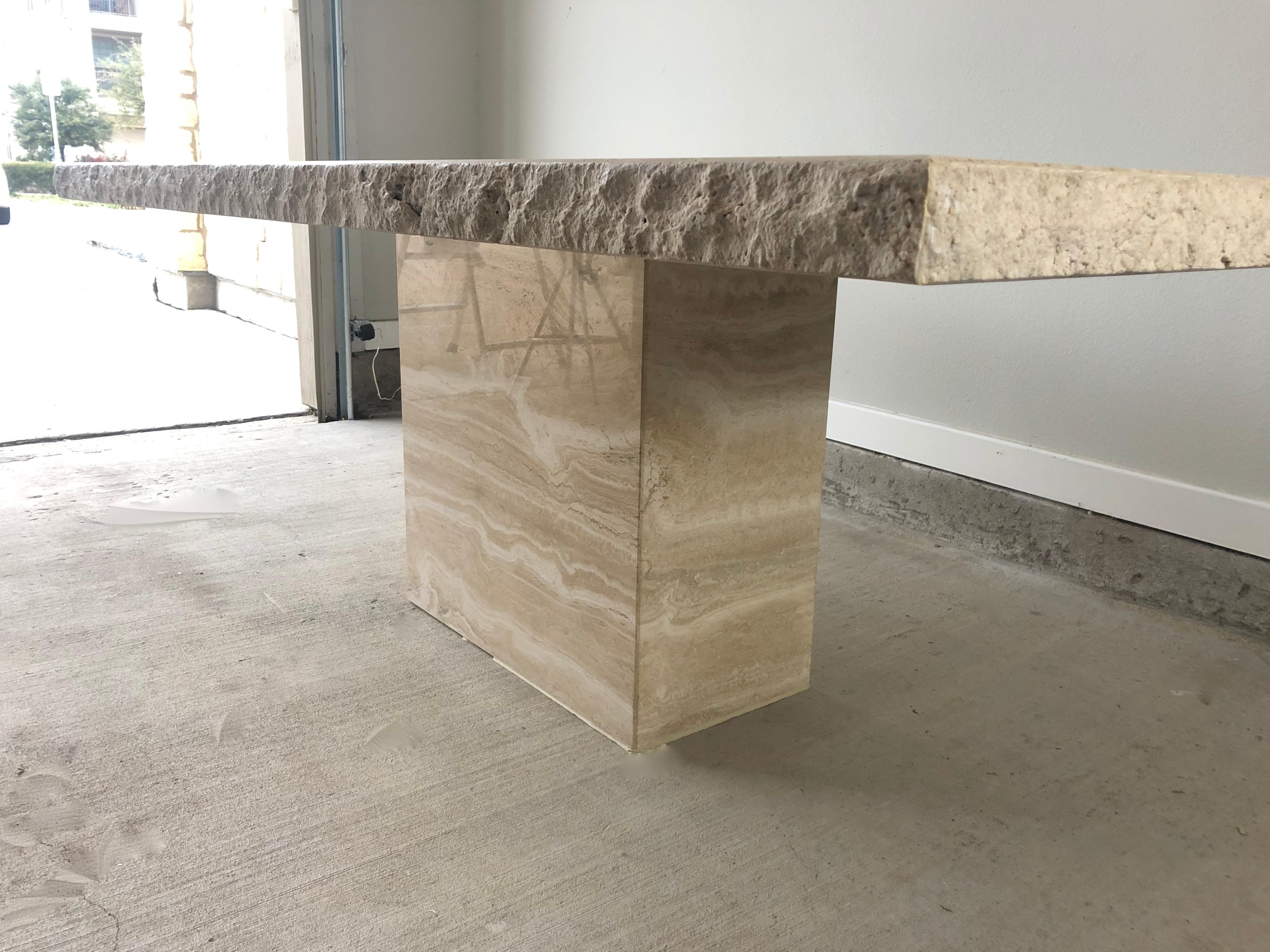1980s Travertine Dining Table 6
