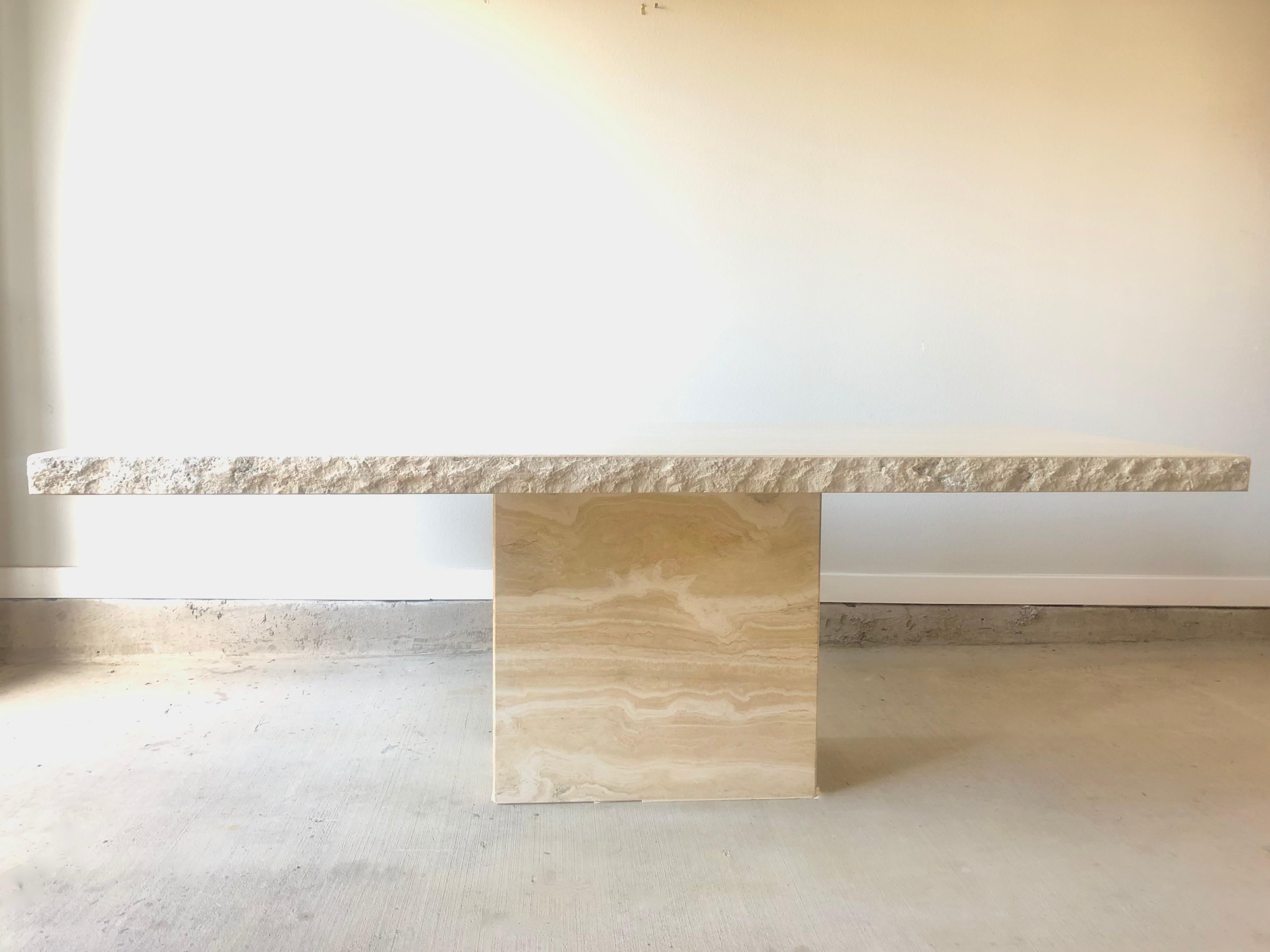 1980s Travertine Dining Table 9