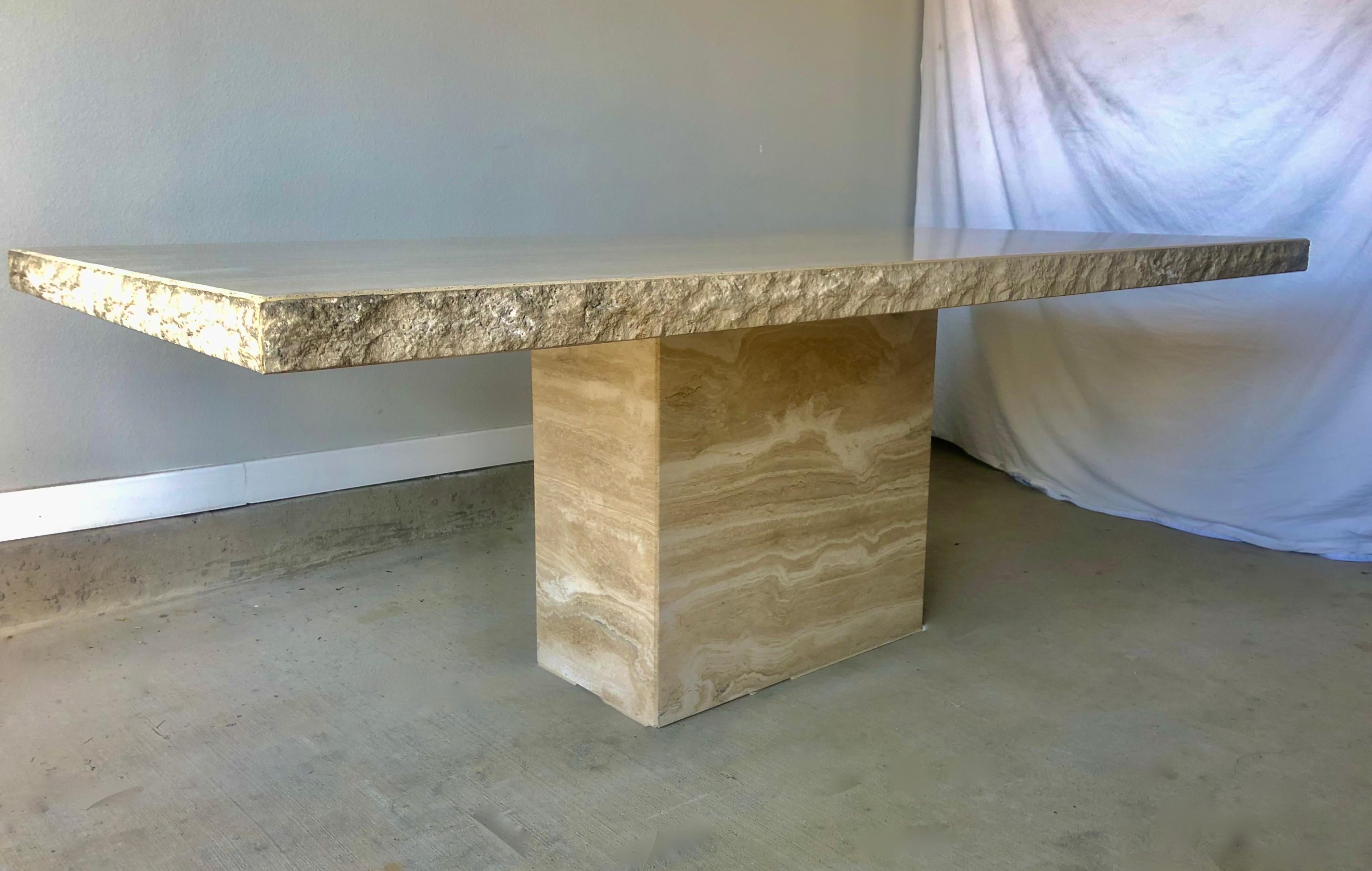 1980s Travertine Dining Table 10