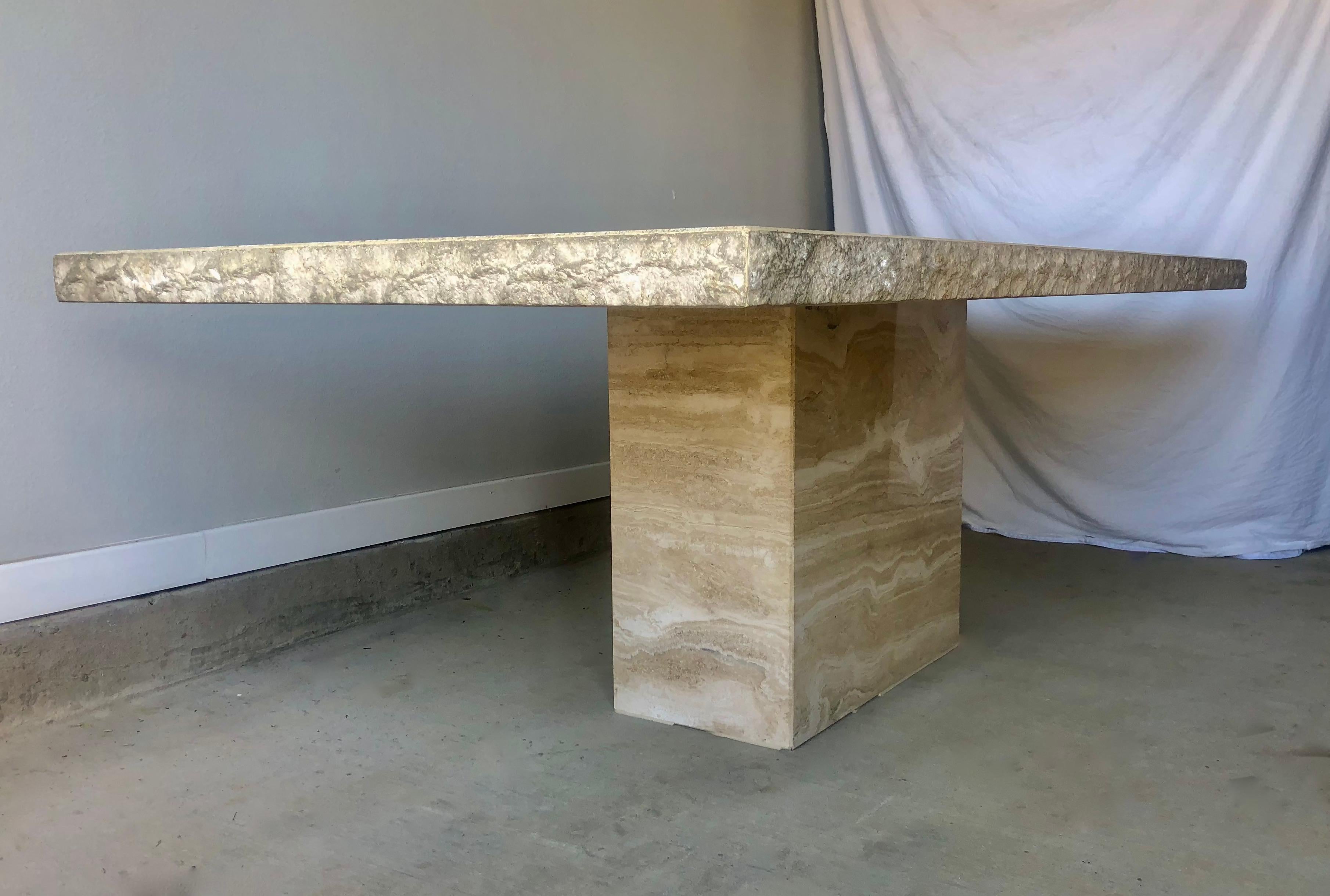 1980s Travertine Dining Table 11