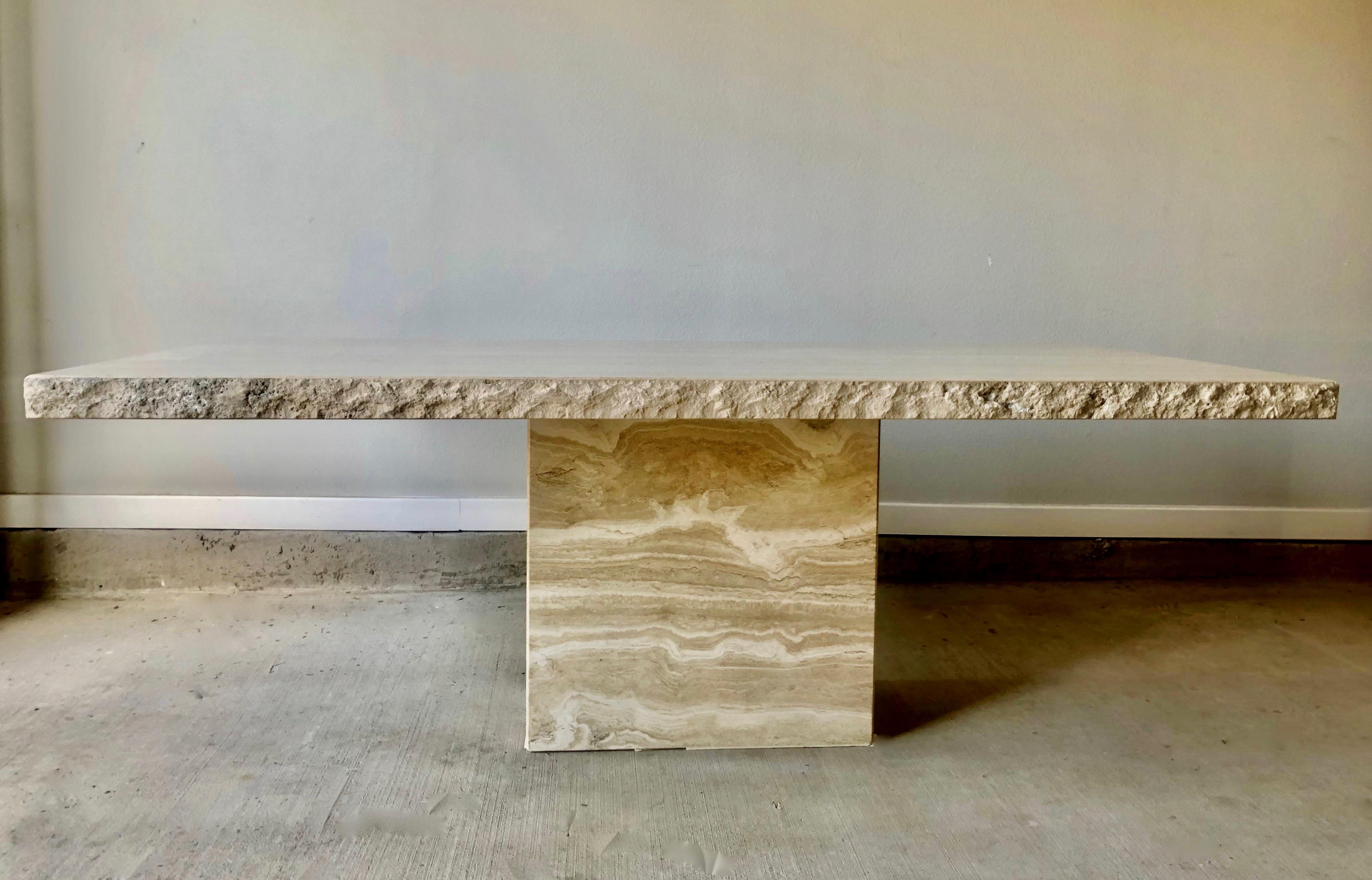 1980s Travertine Dining Table 12