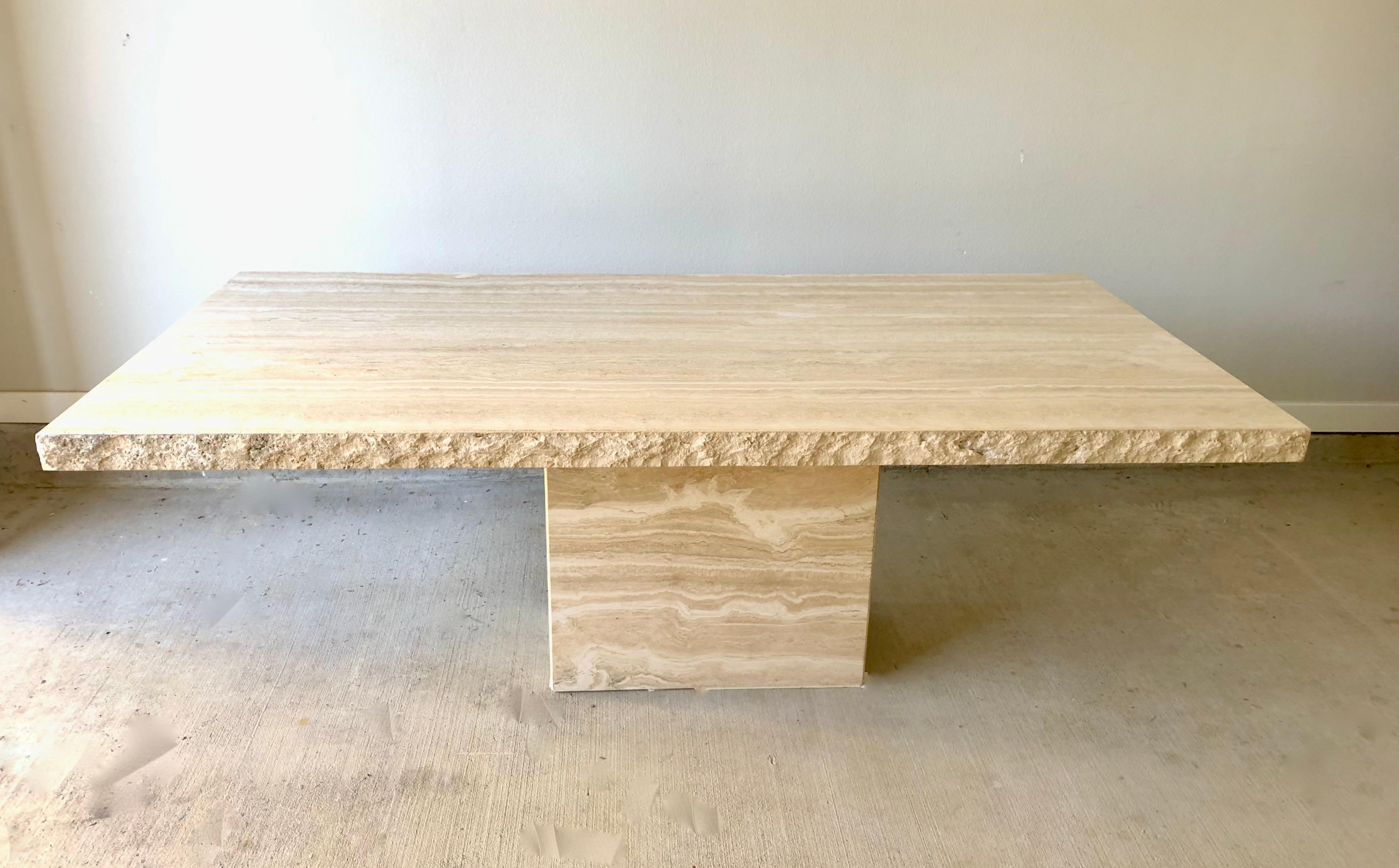 1980s Travertine Dining Table 13