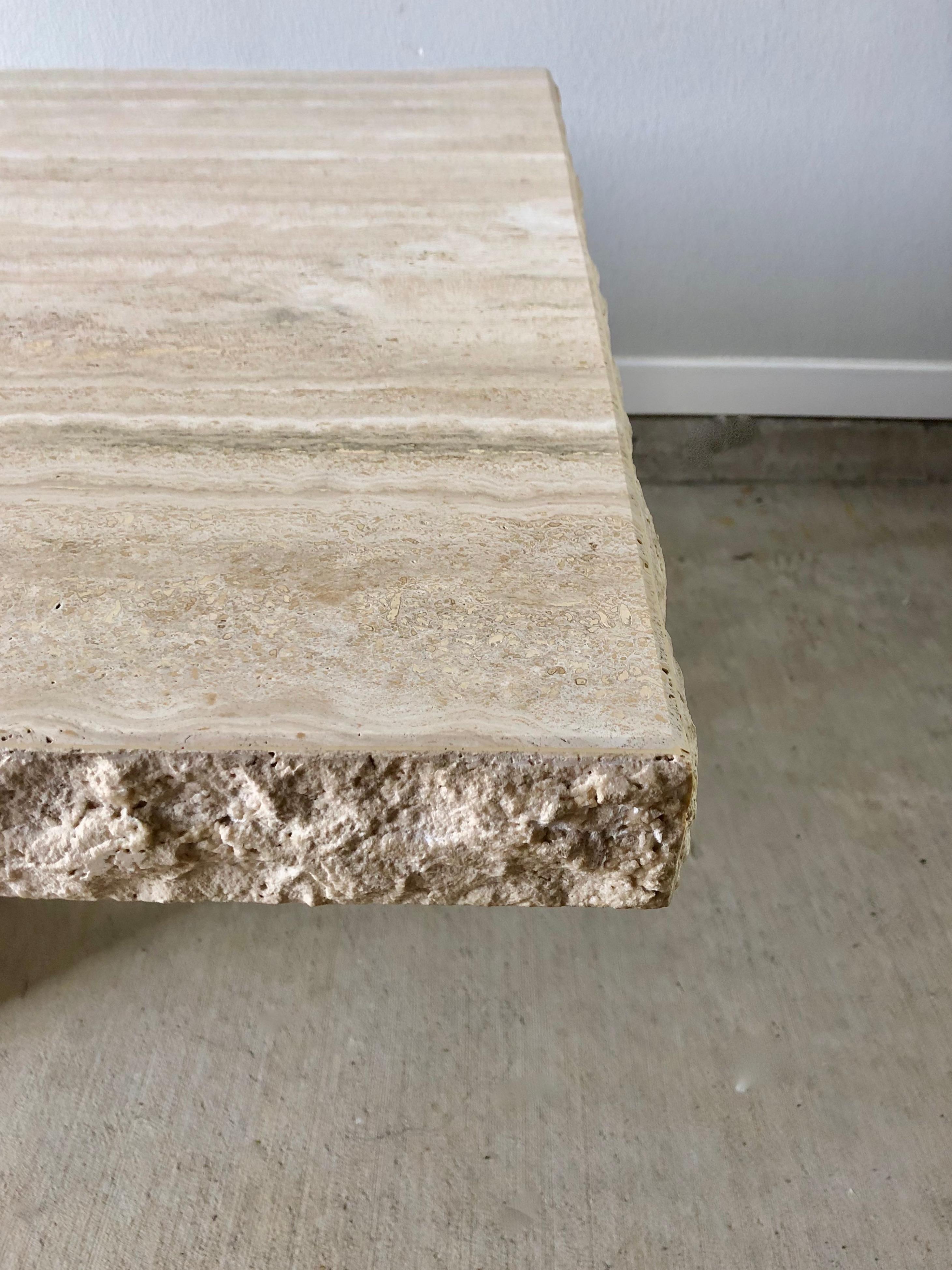 1980s Travertine Dining Table In Good Condition In Denton, TX