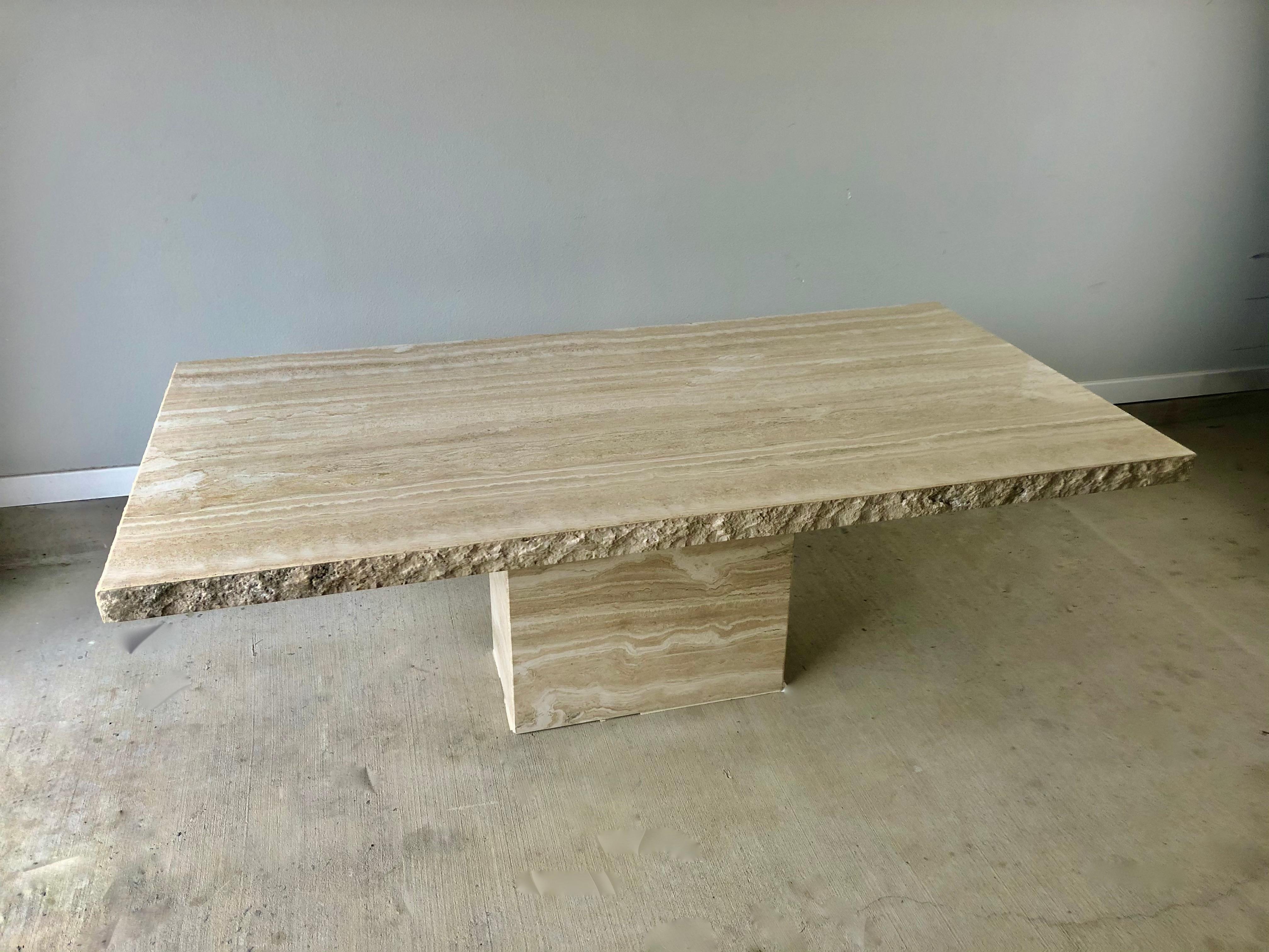 Late 20th Century 1980s Travertine Dining Table