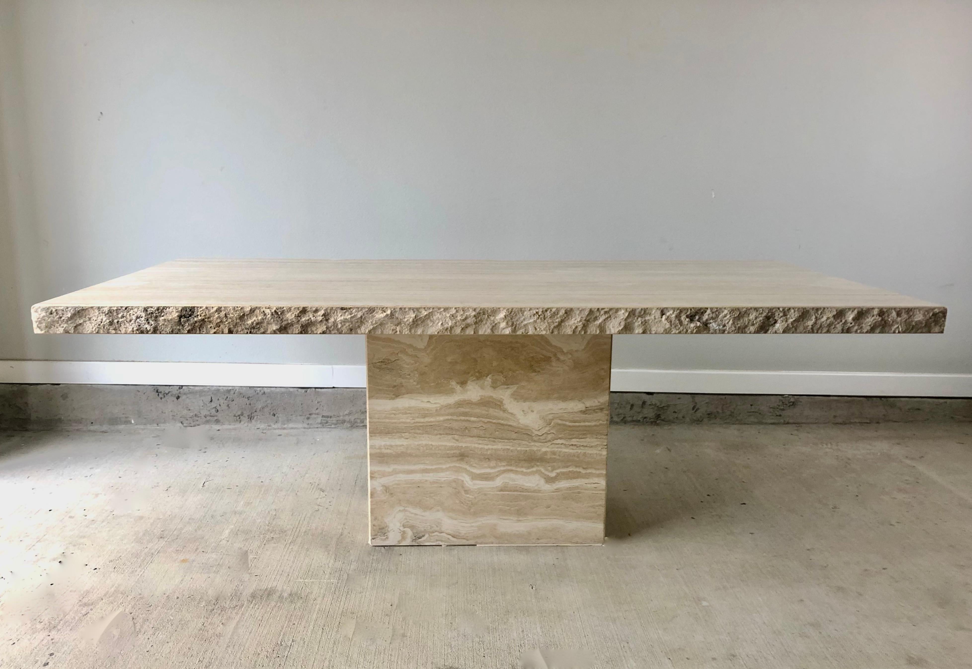 1980s Travertine Dining Table 2