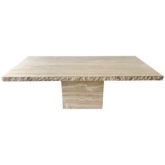 1980s Travertine Dining Table