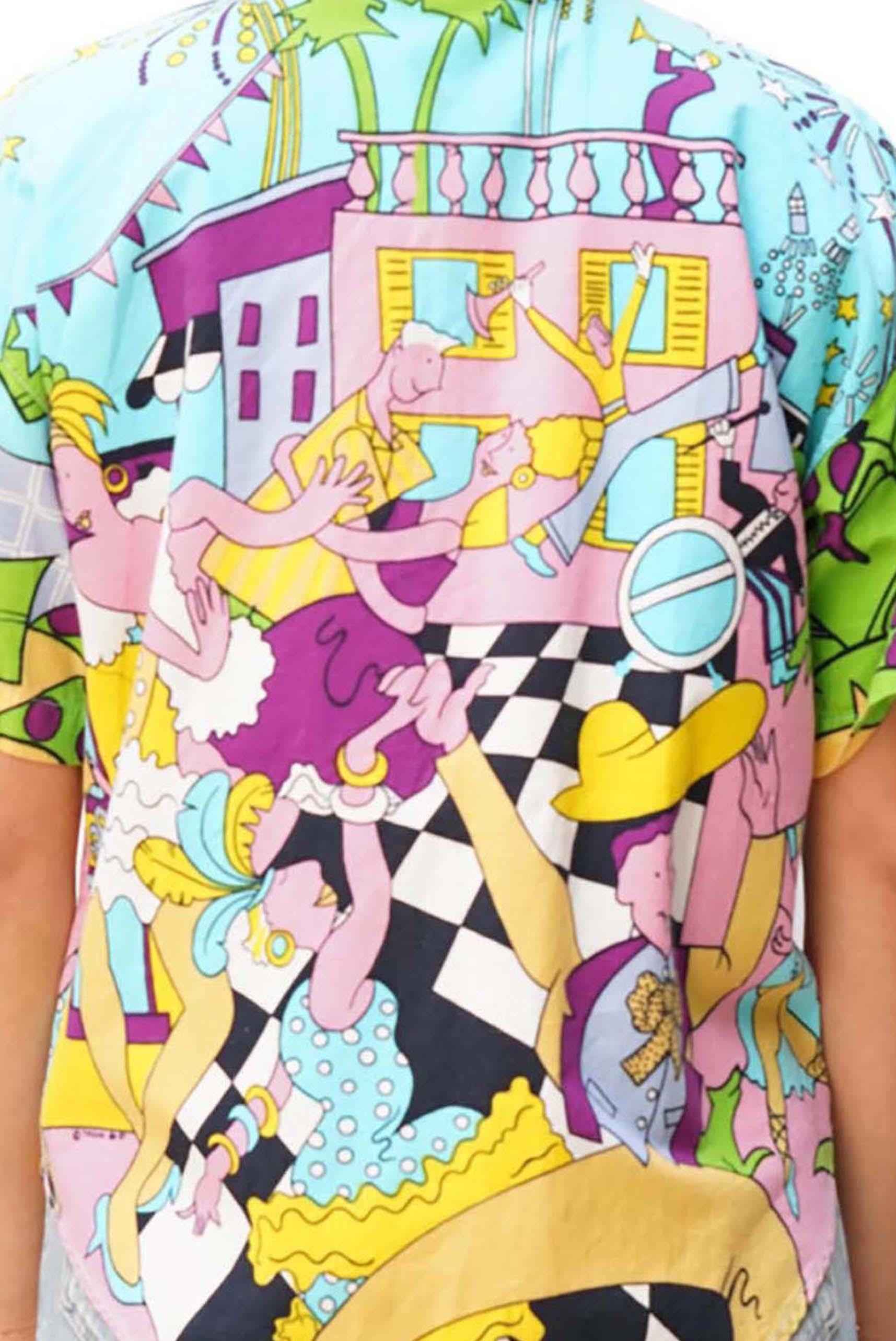 1980S Trendi Printed Cotton Pop Art Cartoon 