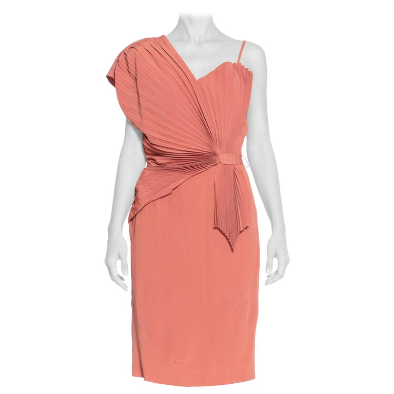 1980 S Tresa Areola Pleated One Sleeve Dress For Sale At 1stdibs