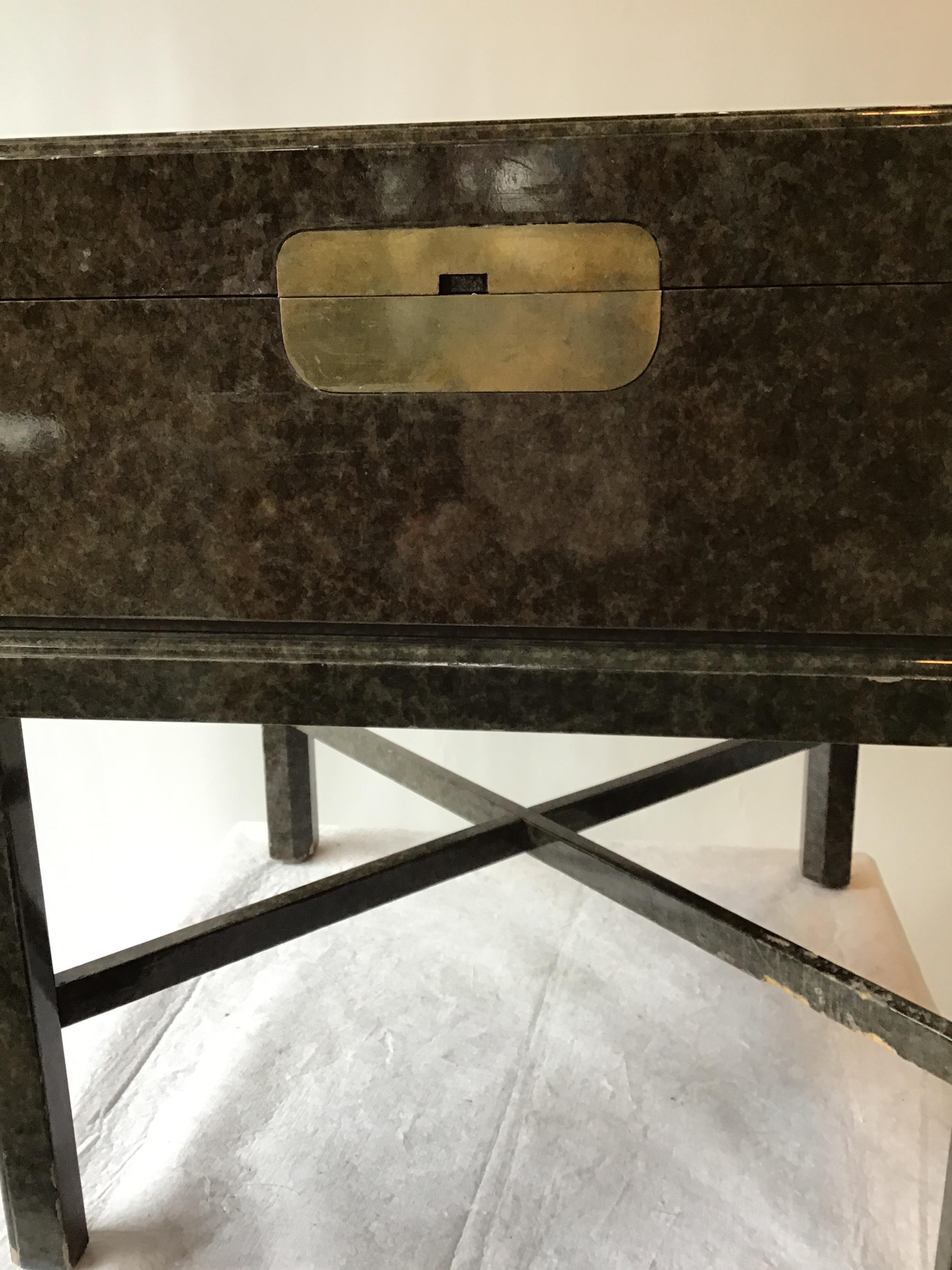 Late 20th Century 1980s Trunk on Base Side Table For Sale