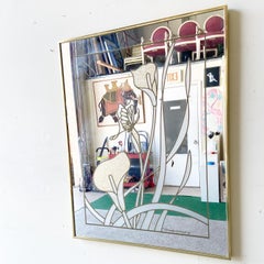 1980s Tulip Mirror Art by Richard Sandoval