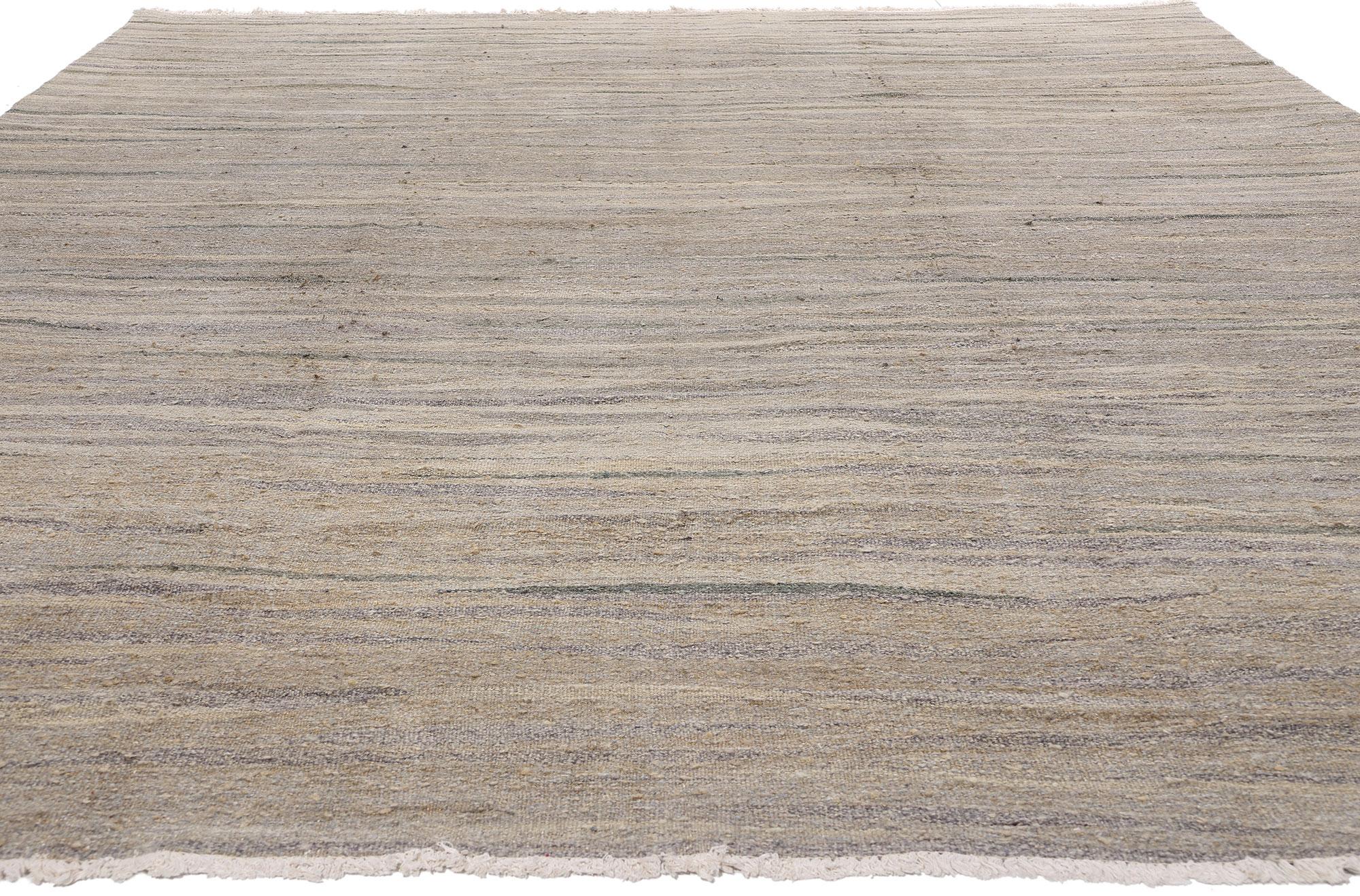 Hand-Woven 1980's Turkish Kilim Rug with Modernist International Style Flat-Weave Carpet For Sale