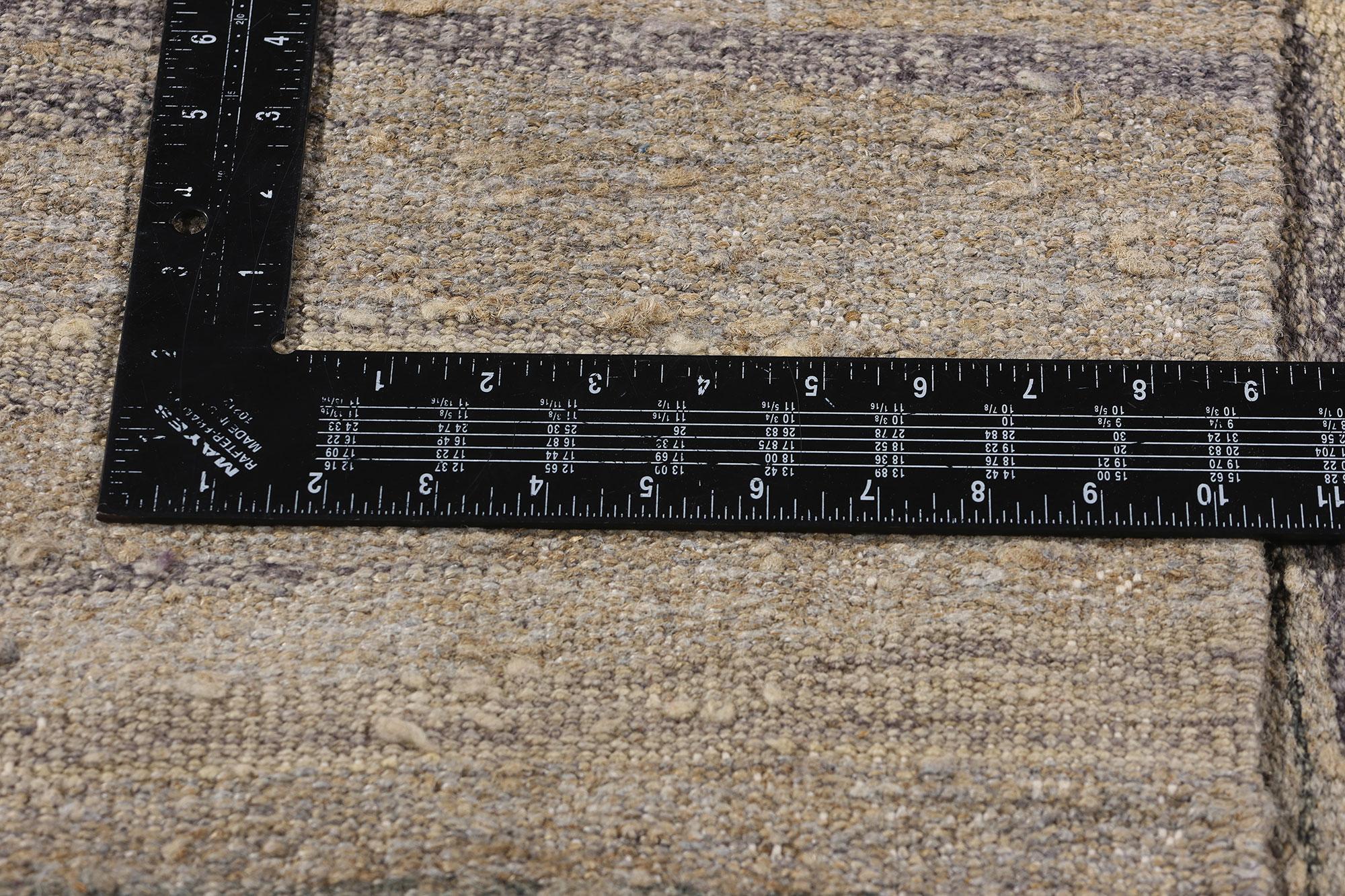Wool 1980's Turkish Kilim Rug with Modernist International Style Flat-Weave Carpet For Sale