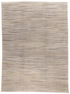 1980's Turkish Kilim Rug with Modernist International Style Flat-Weave Carpet