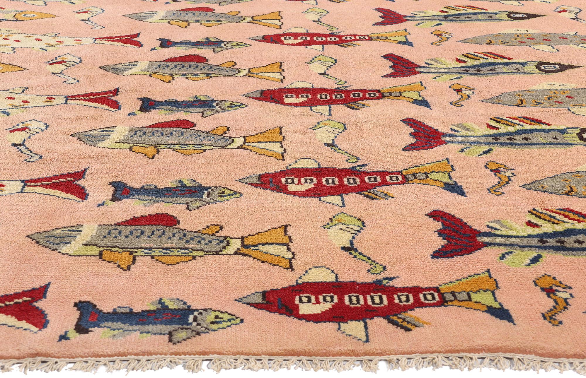 Turc Tapis turc Sivas des années 1980 avec style moderne en vente