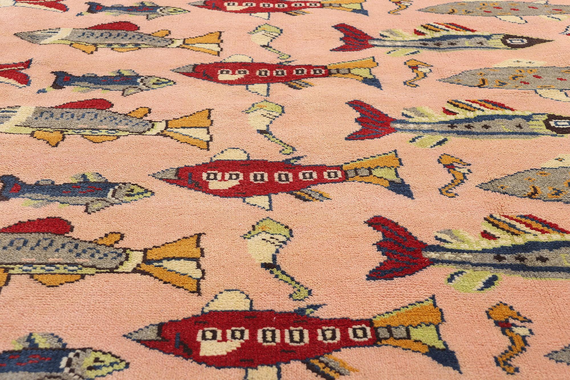 Noué à la main Tapis turc Sivas des années 1980 avec style moderne en vente