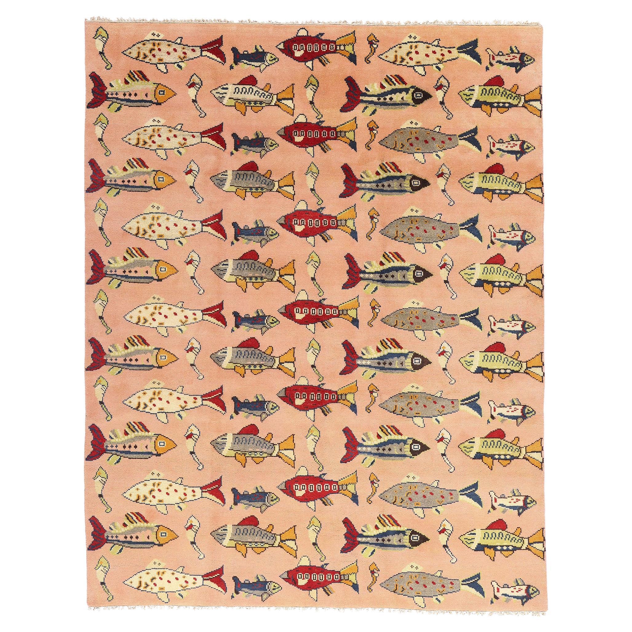 1980's Turkish Sivas Carpet with Modern Style