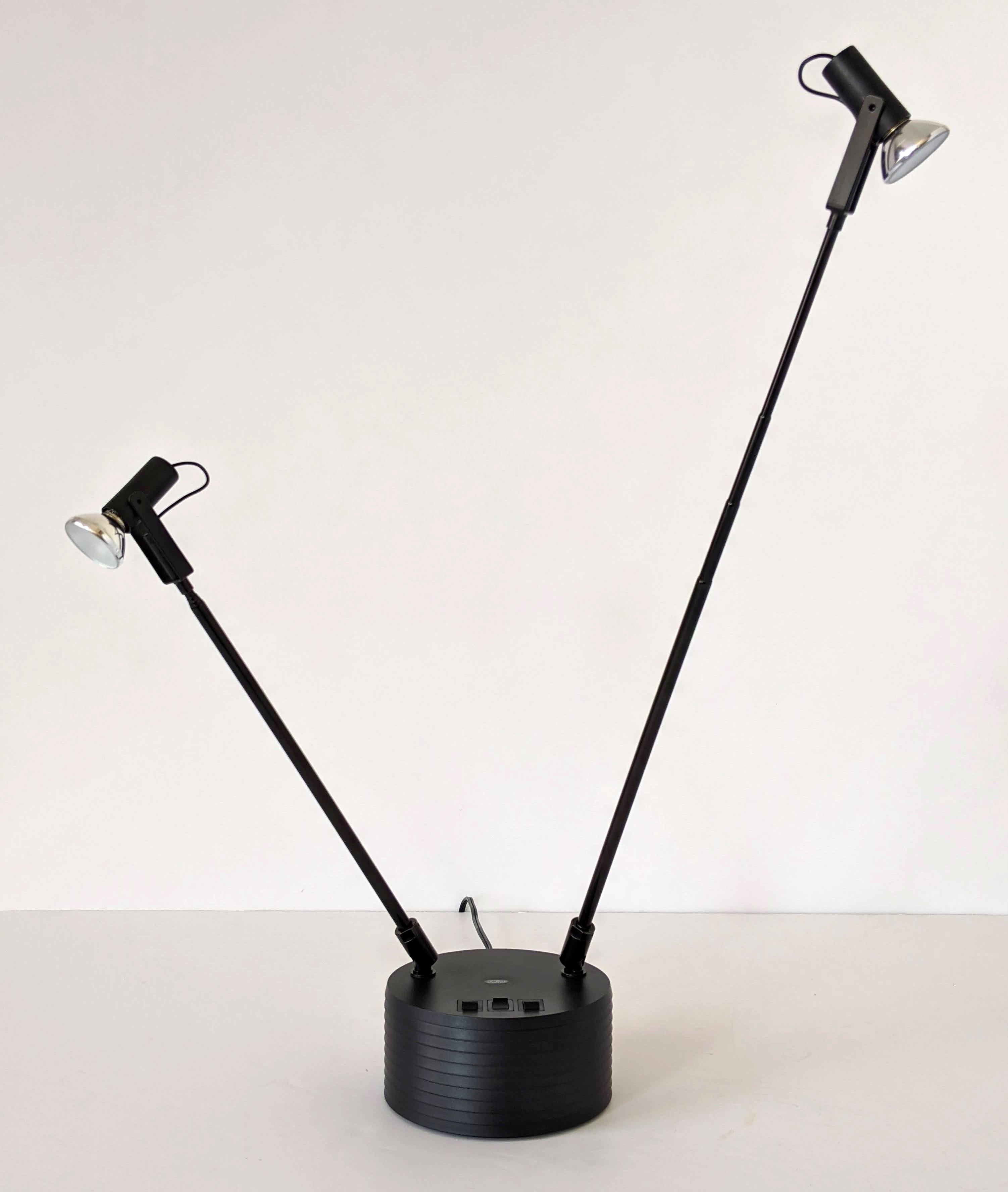 1980s Twin Heads Telescopic Halogen 'Sciopticon' Table Lamp from Luxo , Italy 9