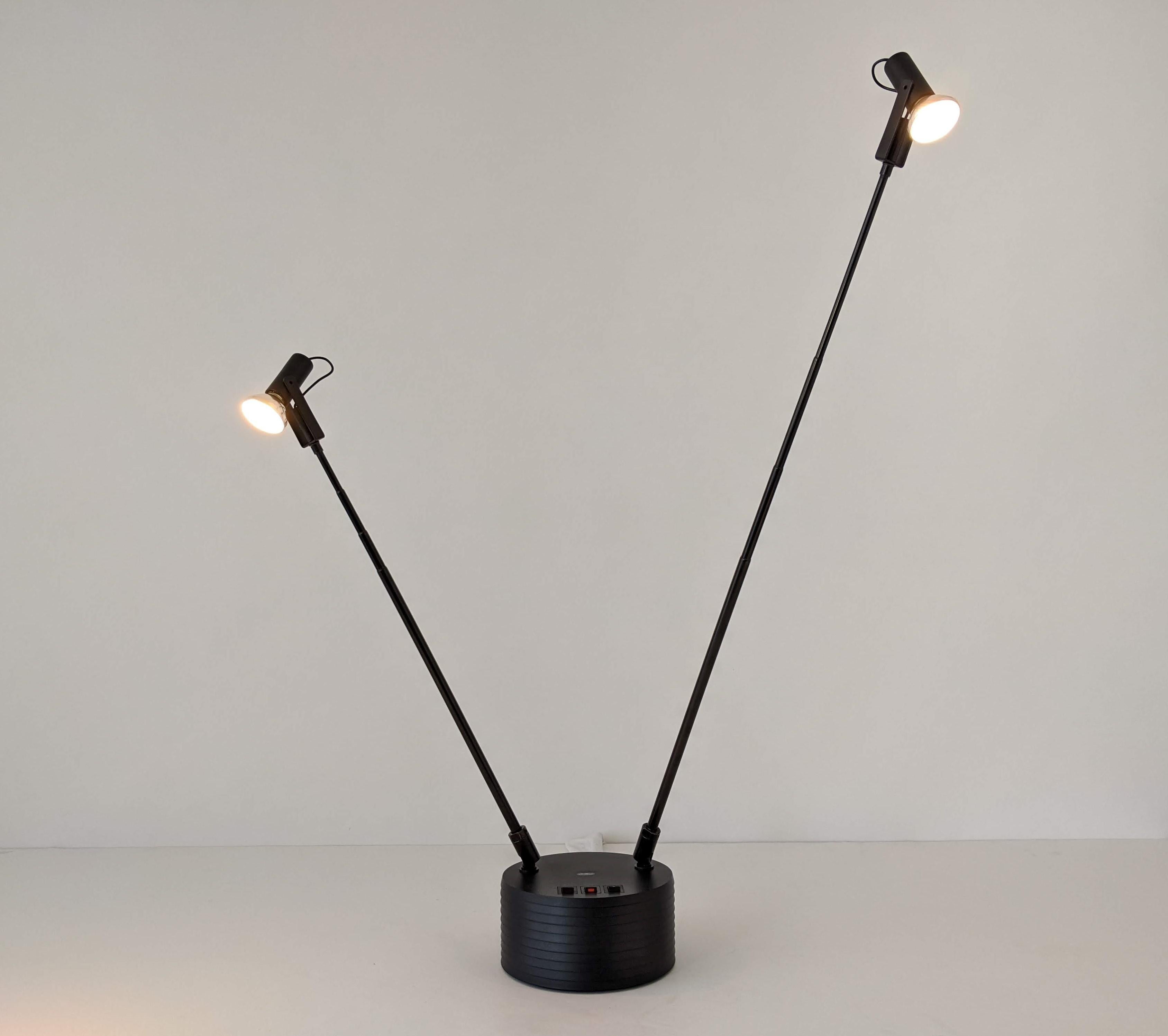 Modern 1980s Twin Heads Telescopic Halogen 'Sciopticon' Table Lamp from Luxo , Italy