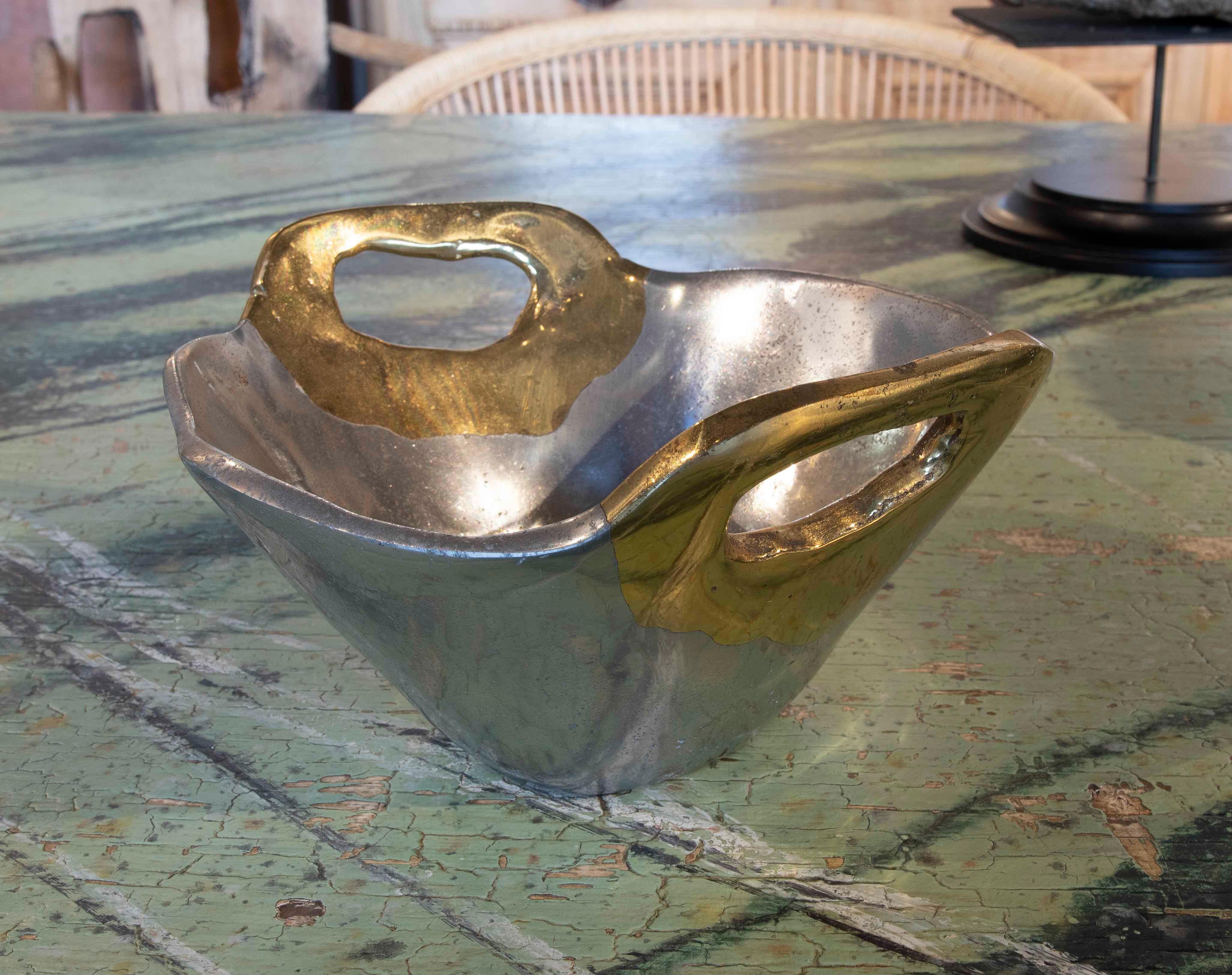 1980s Two-Coloured Bronze Fruit Bowl by the Artist David Marshall  For Sale 1