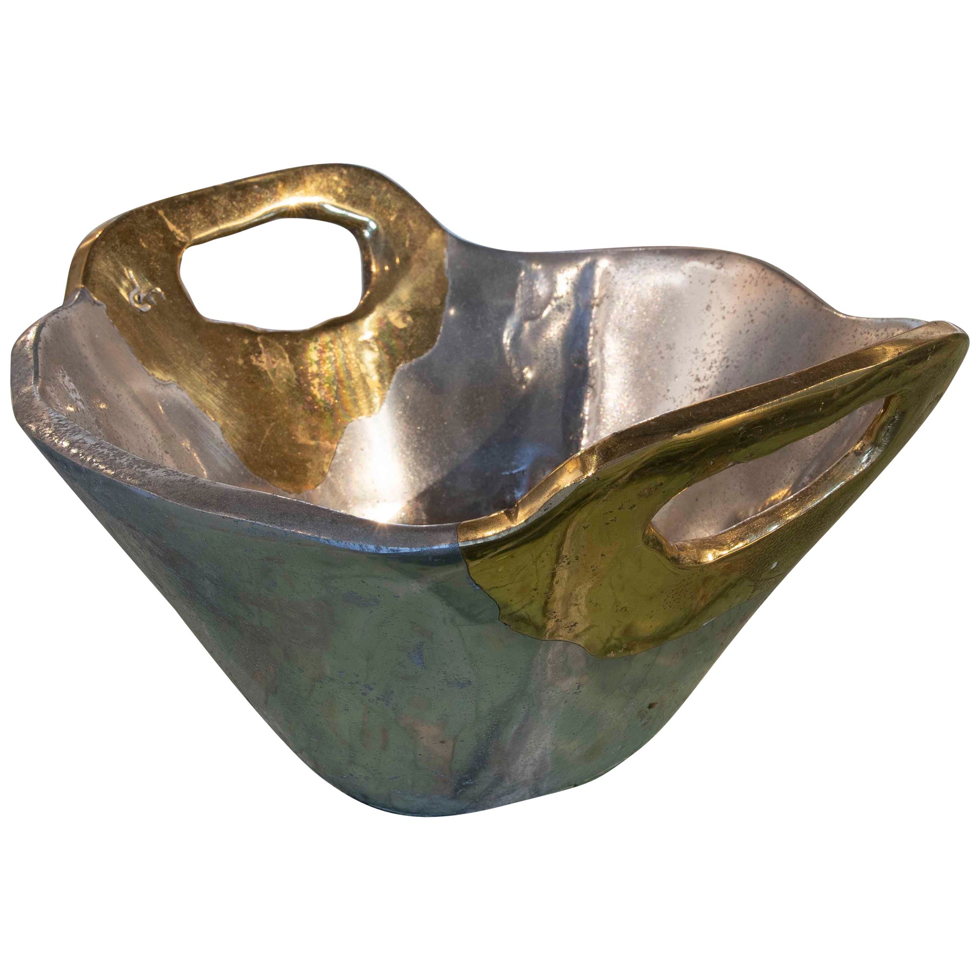 1980s Two-Coloured Bronze Fruit Bowl by the Artist David Marshall