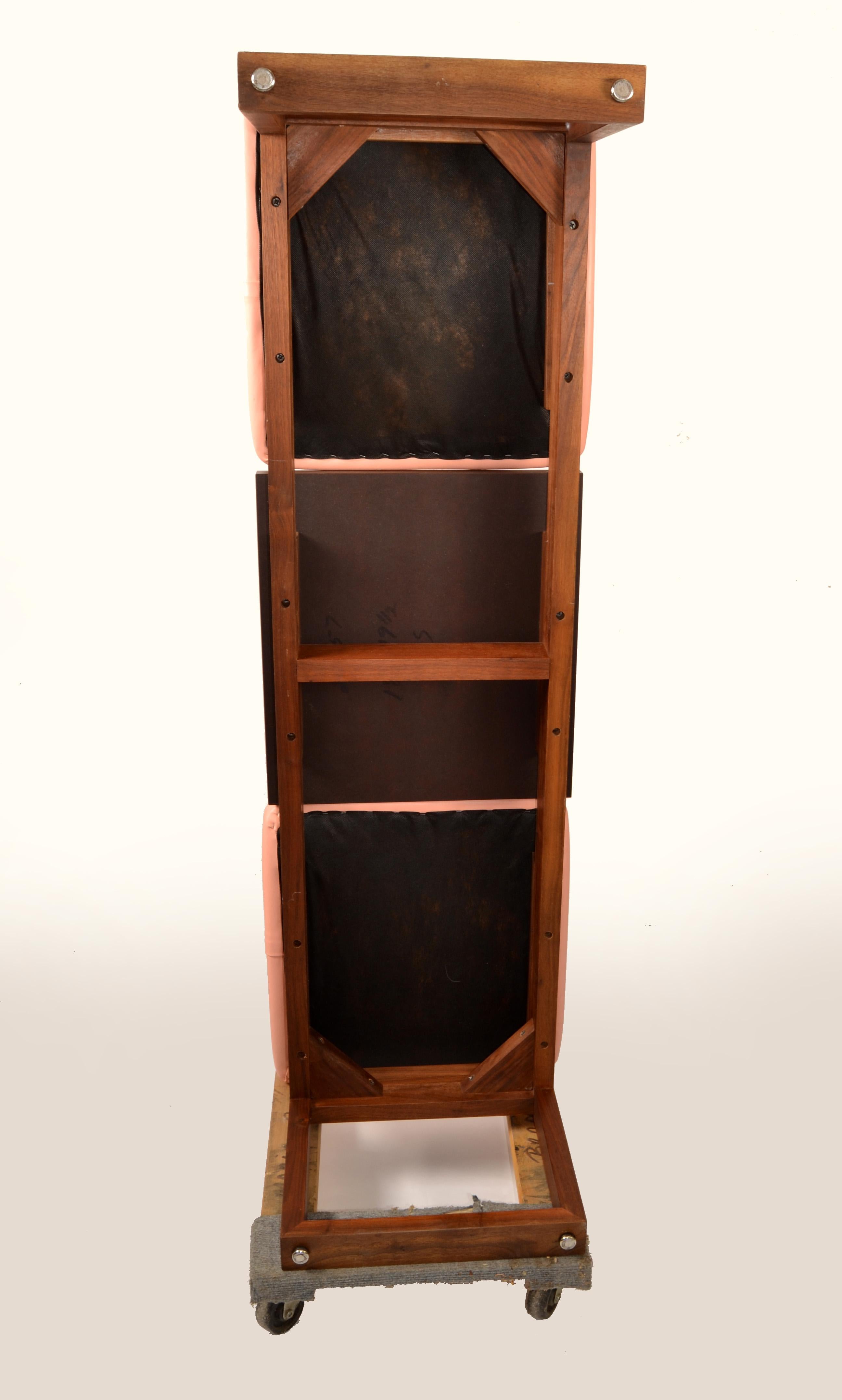 Banco y mesa de madera maciza de dos plazas de imitación de cuero de los años 80 Moderno de mediados de siglo en venta 6