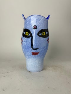 1980s Ulrica Hydman-Vallien for Kosta Boda Open Minds Art Glass Vase