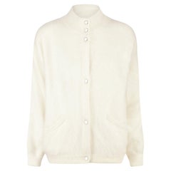 1980s Umberto Ginocchietti Angora Blend Cardigan with Parrot Appliqué