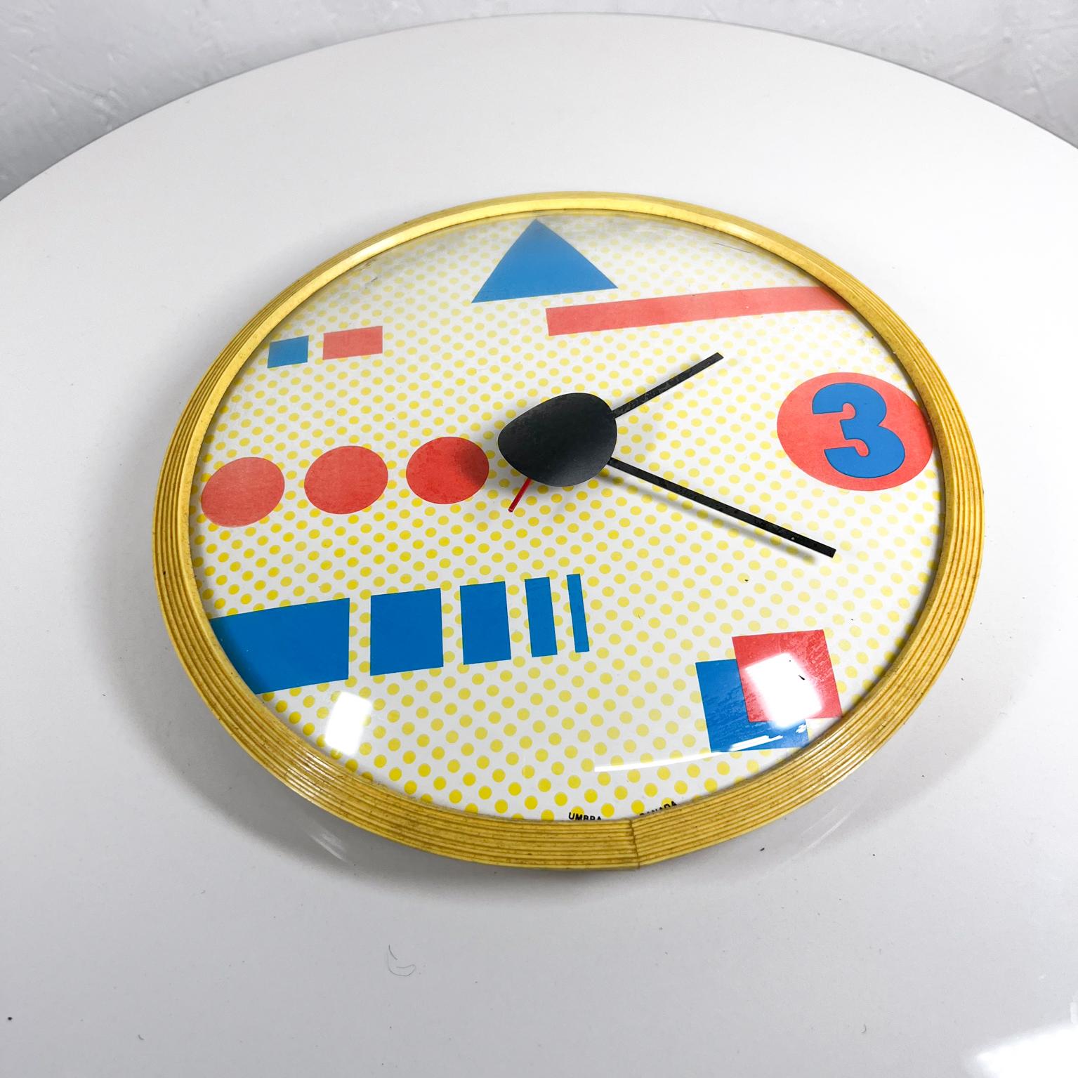 Modern 1980s UMBRA Canada Colorful Quartz Wall Clock Memphis Style