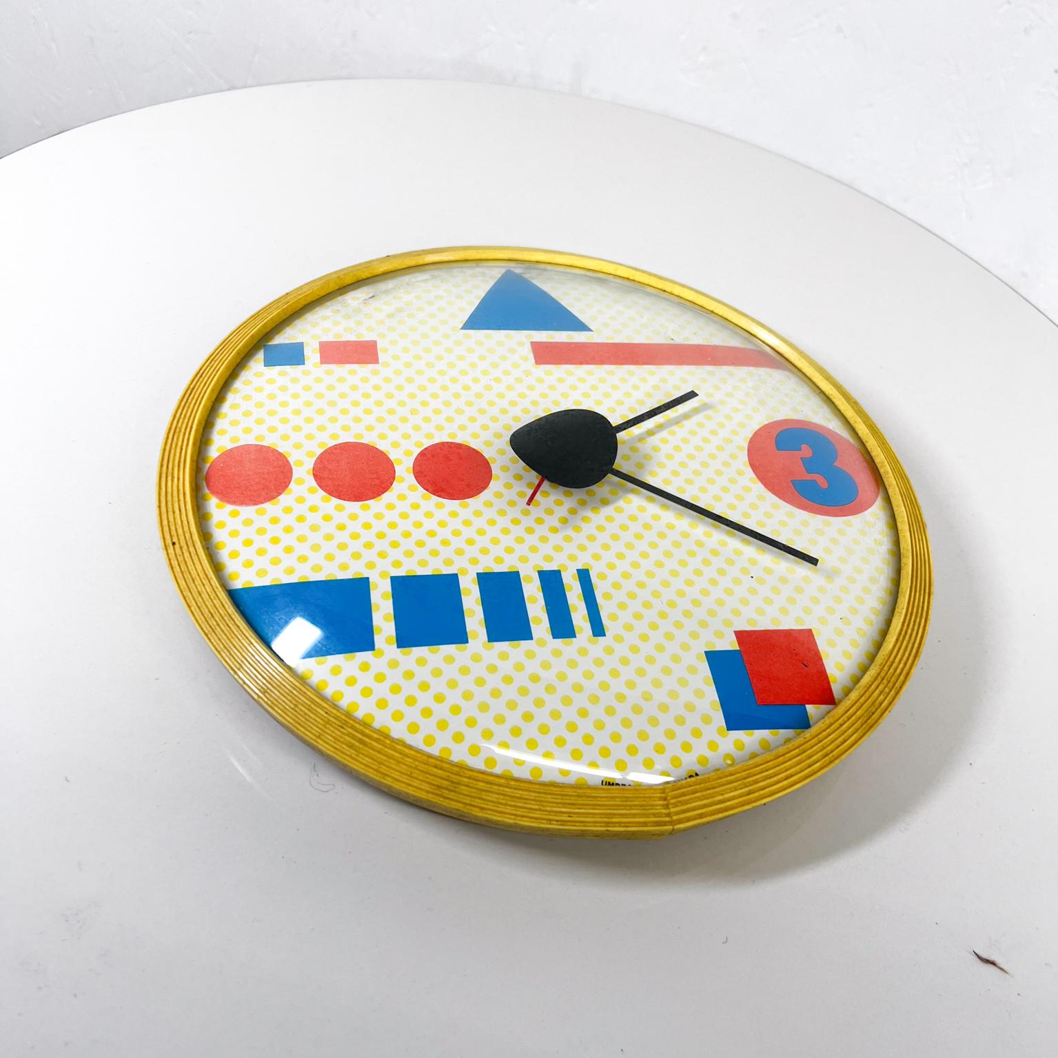 1980s UMBRA Canada Colorful Quartz Wall Clock Memphis Style In Good Condition In Chula Vista, CA