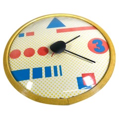 1980s UMBRA Canada Colorful Quartz Wall Clock Memphis Style