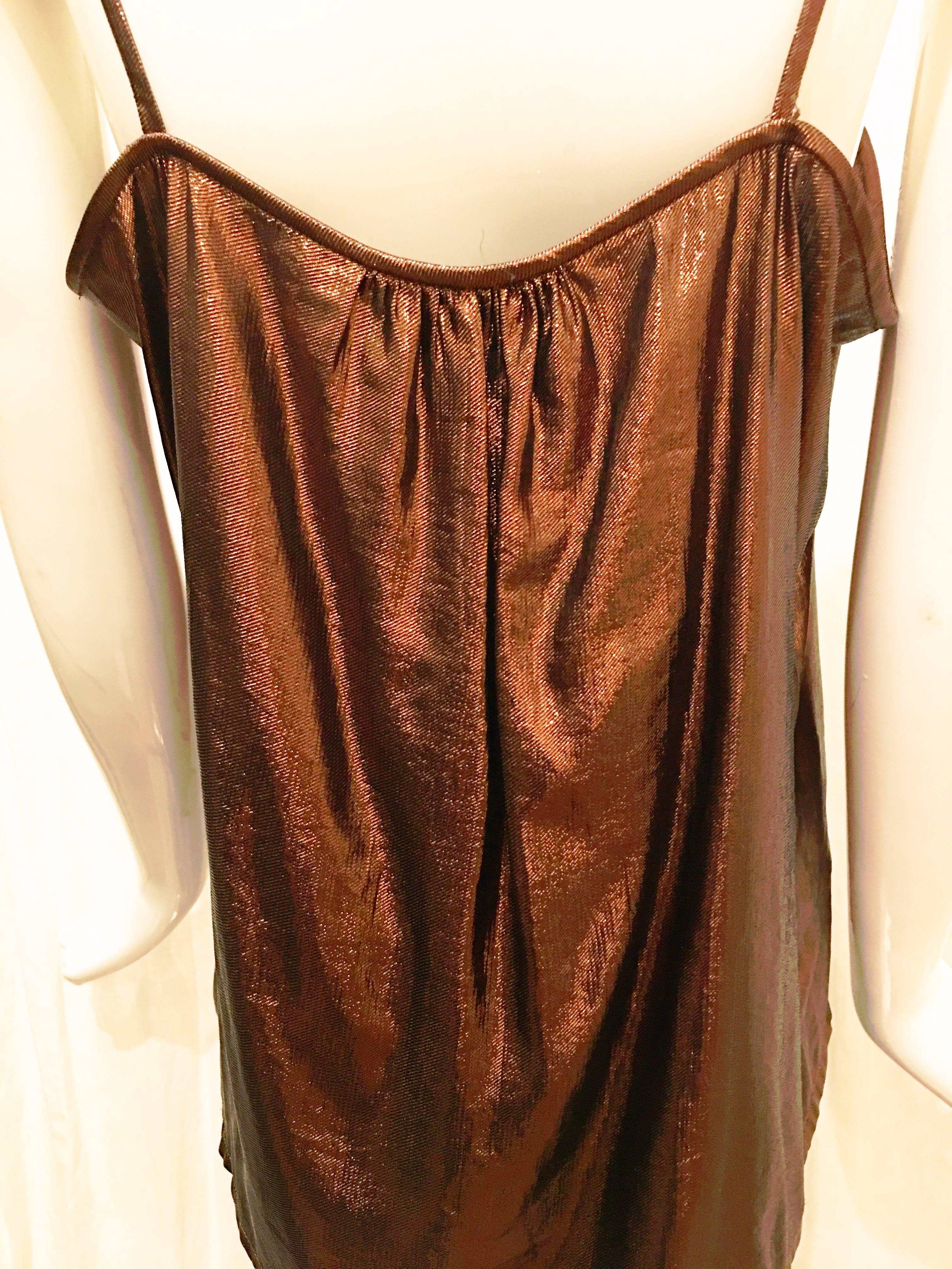 1980s Umi Collections by Anne Crimmins Metallic Bronze Tank Top For Sale 2