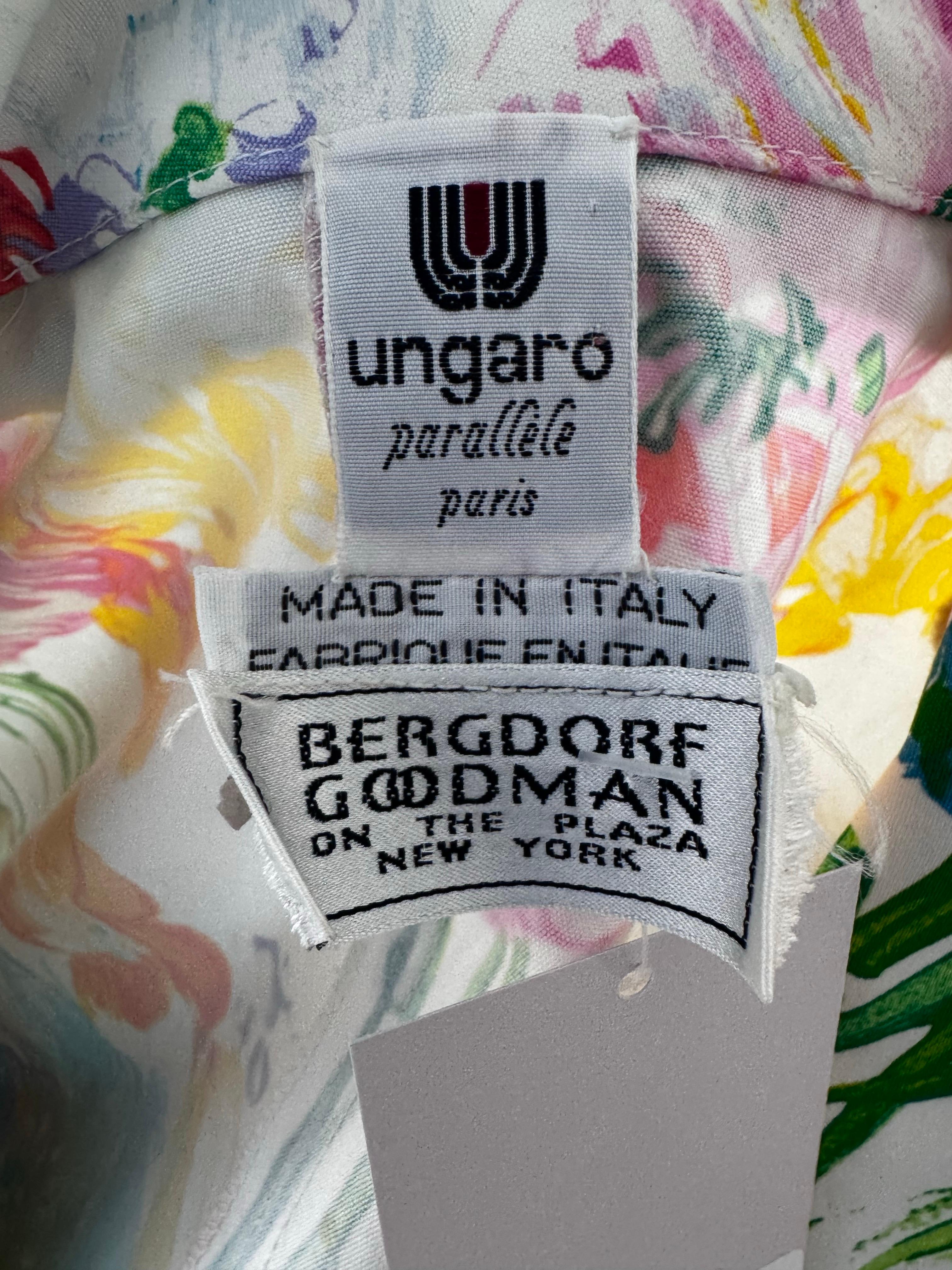 Women's or Men's 1980s Ungaro Floral Blazer For Sale