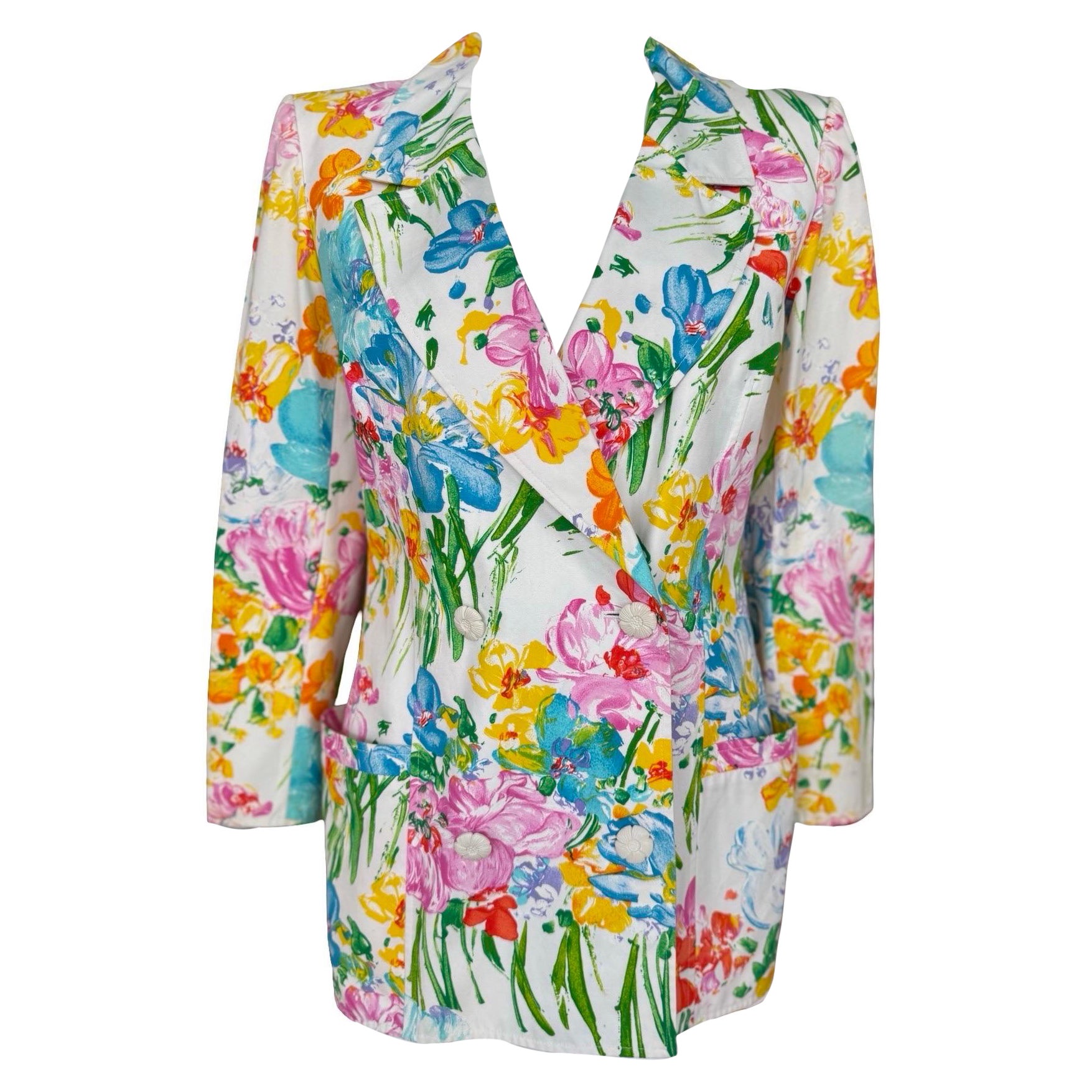 1980s Ungaro Floral Blazer For Sale