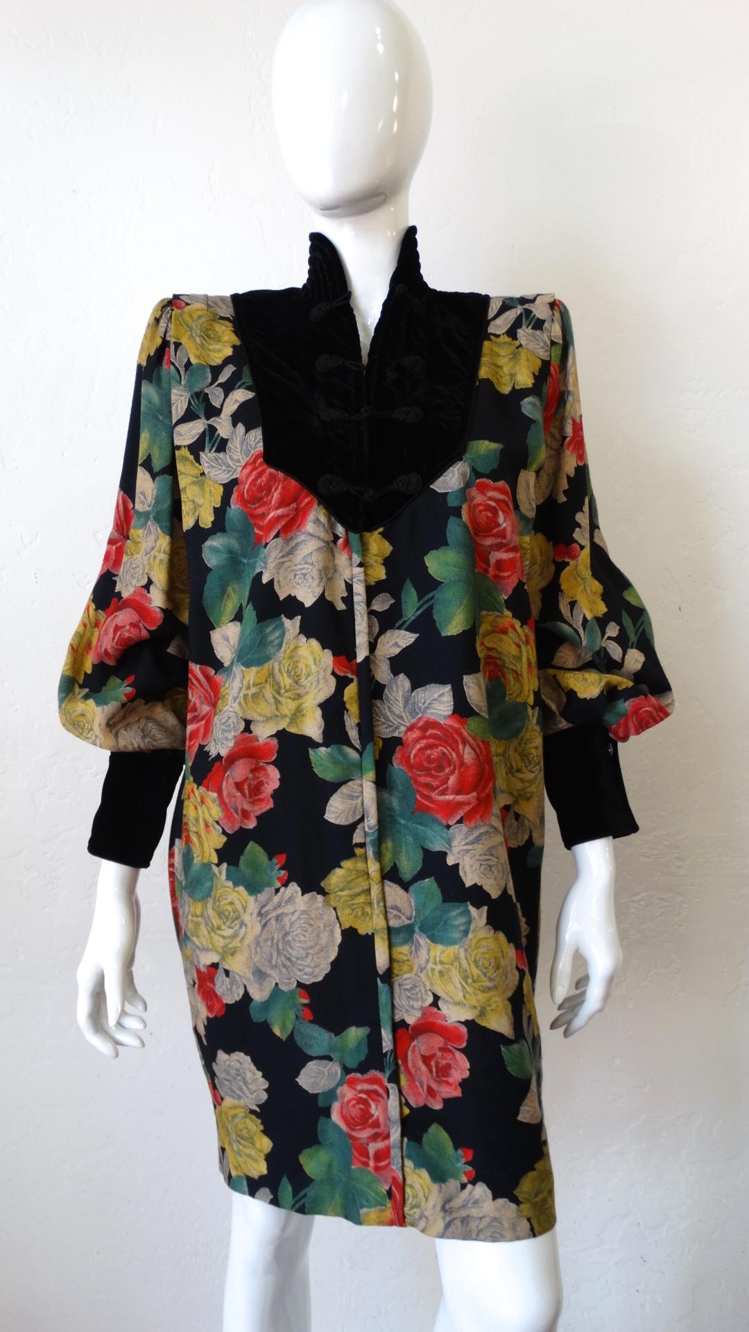 1980s Ungaro Floral Dress 7