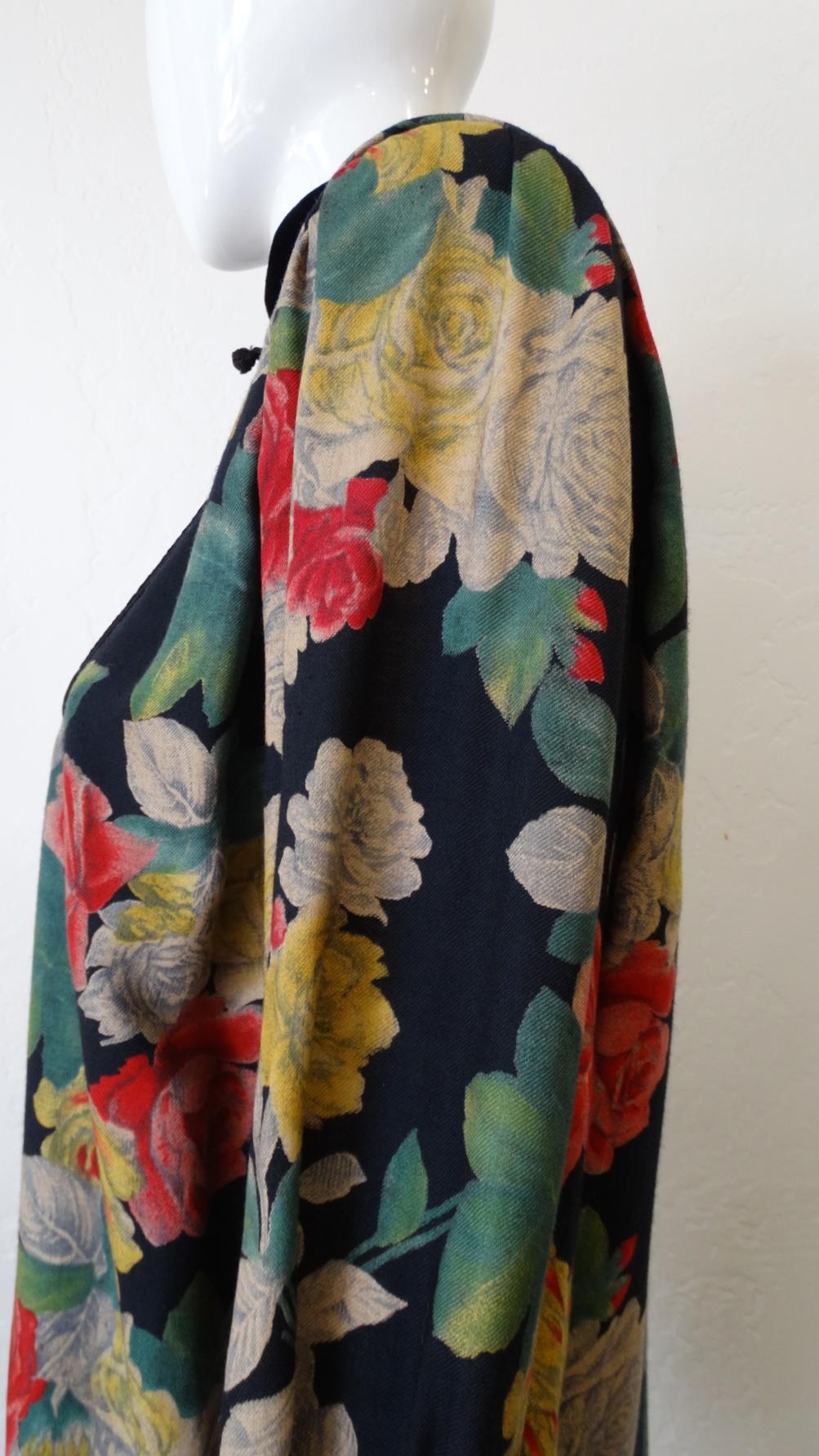 1980s Ungaro Floral Dress 11