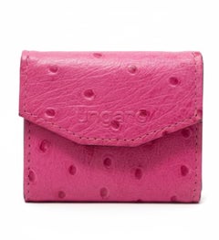 1980s Ungaro Pink Leather Keyring Mini Wallet