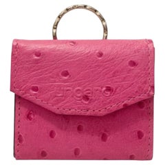 1980s Ungaro Pink Leather Keyring Mini Wallet