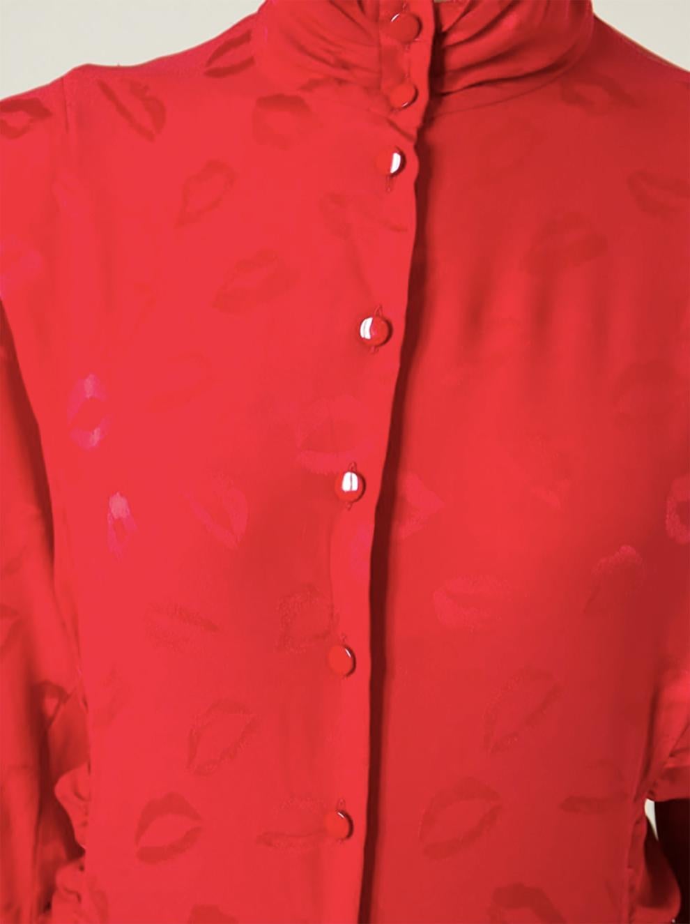 Women's 1980s Ungaro Red Silk Kiss Dress