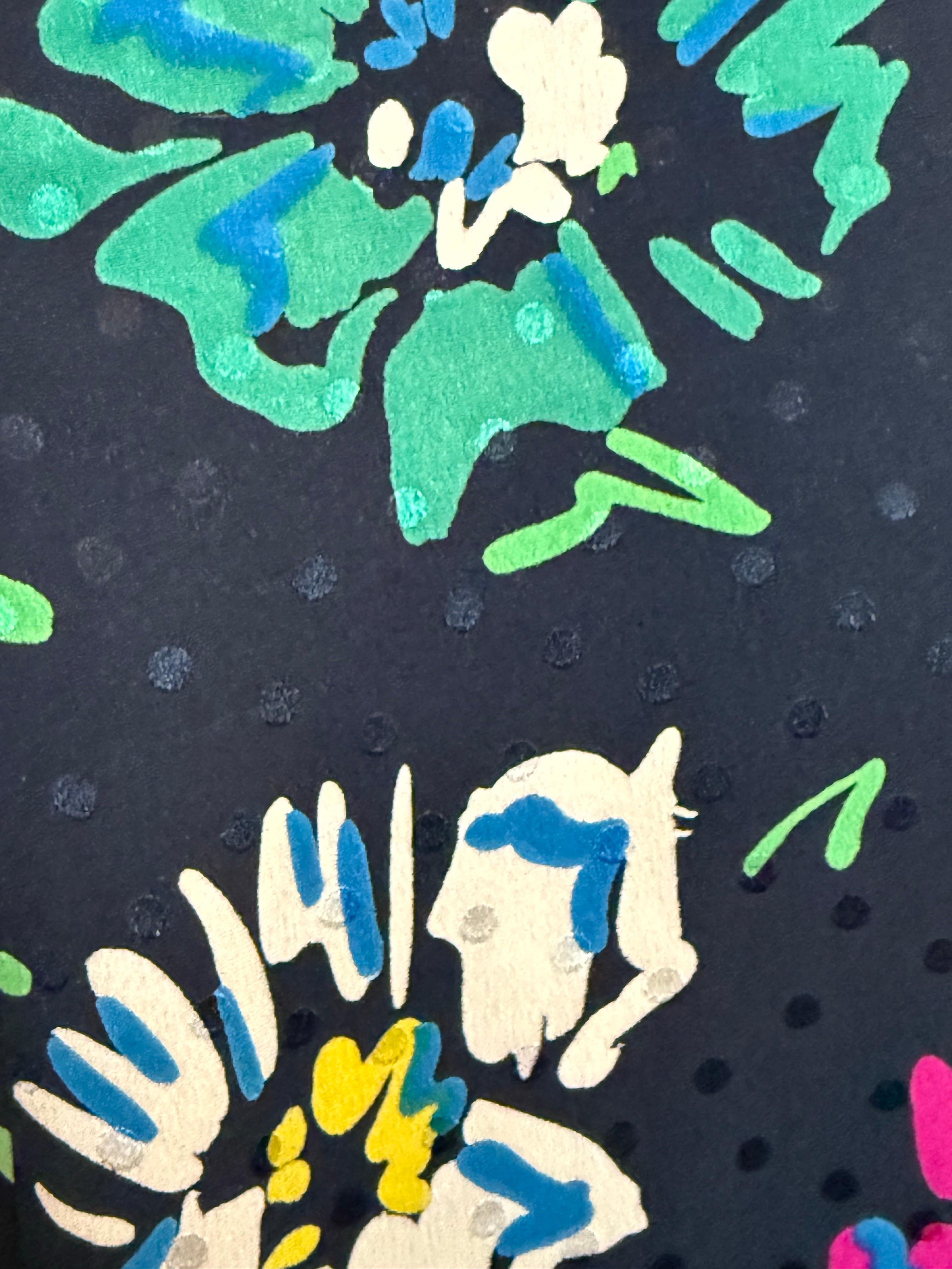 1980er Ungaro Seide Blumendruck Krepp trägerloses Cocktailkleid mit angehängtem Foulard im Angebot 9