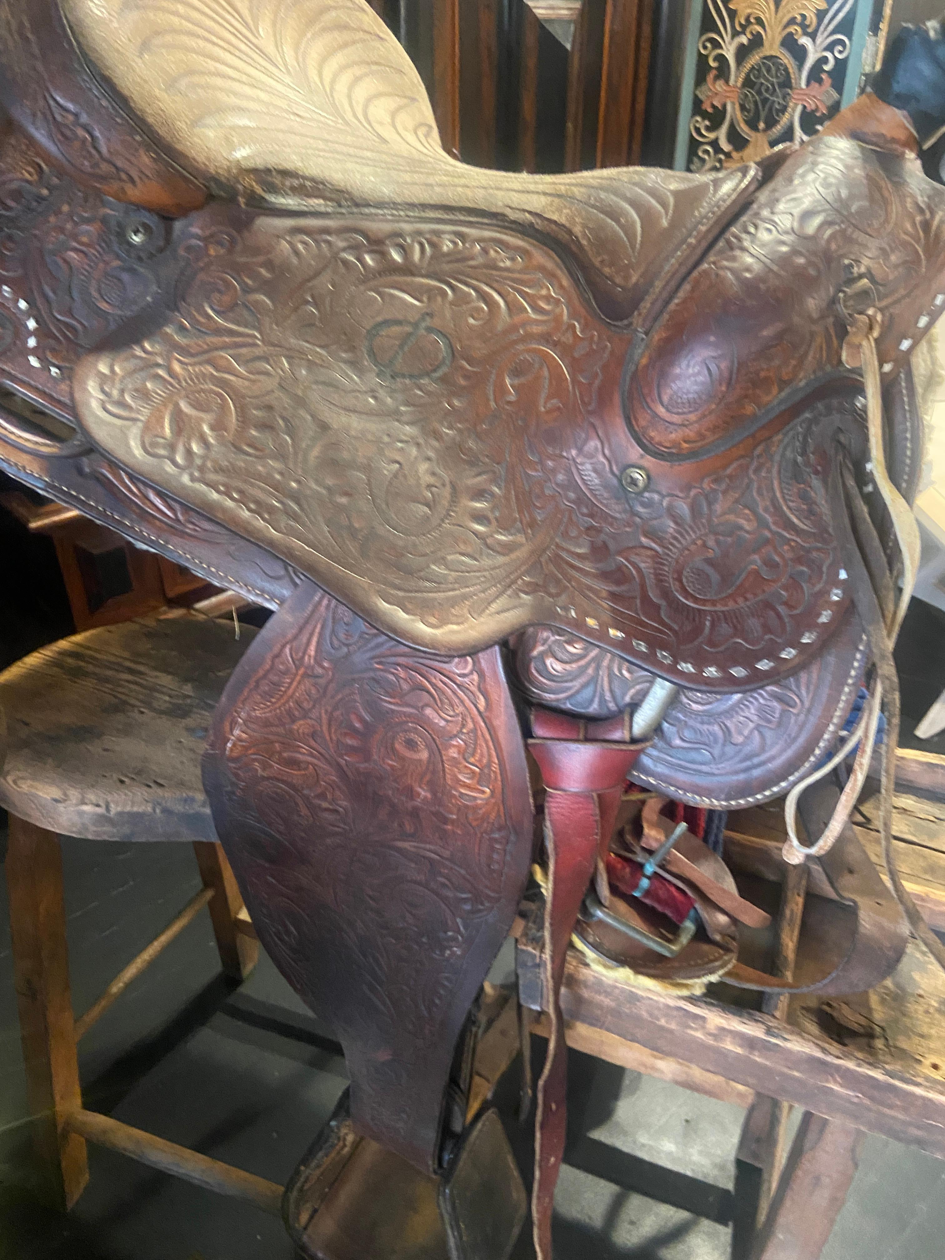 American 1980s Unique Western Saddle For Sale