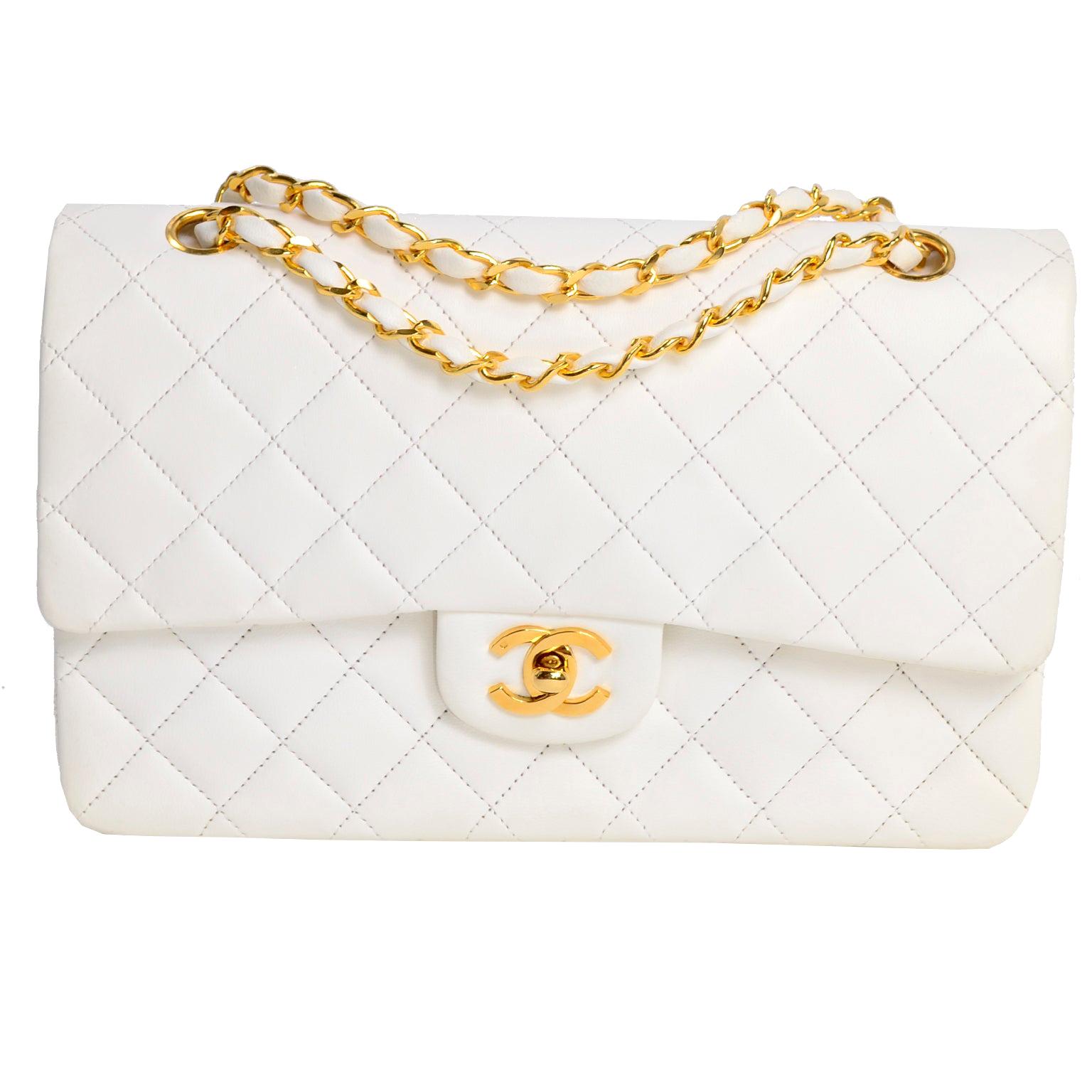 1980s Unused Vintage but New Chanel White Quilted Flap Bag w/ Original Dust  Bag