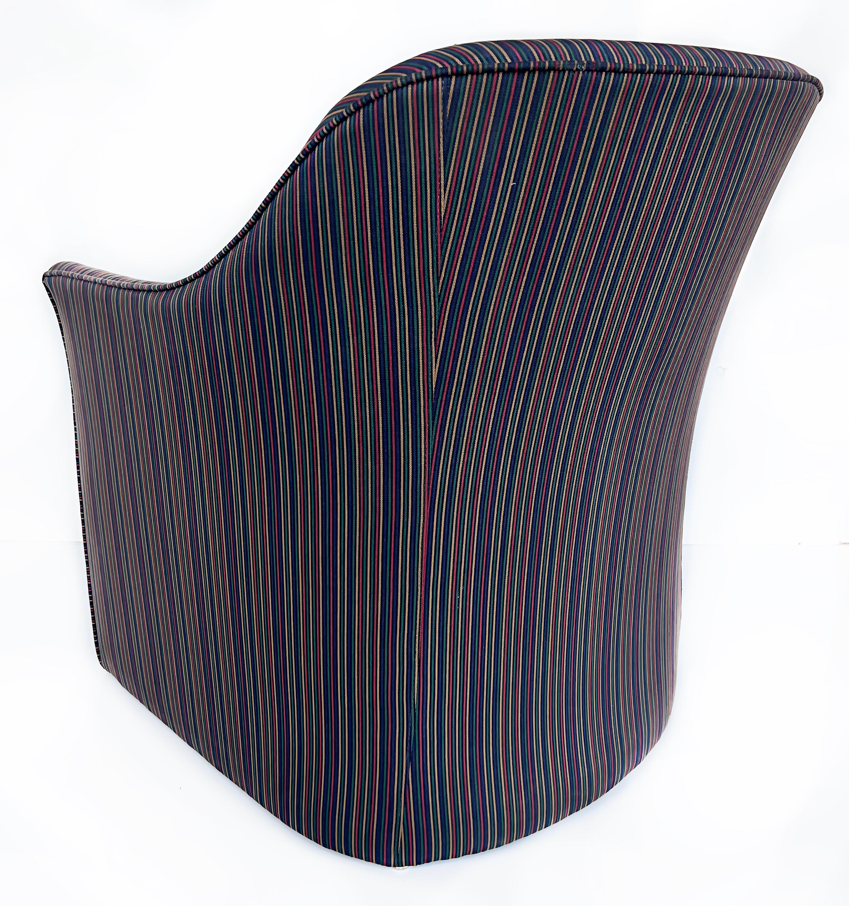 1980s Upholstered Postmodern Chairs by Ward Bennett, Pair In Good Condition For Sale In Miami, FL